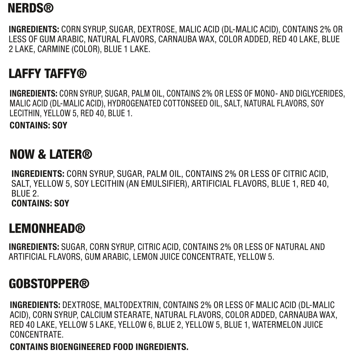 Nerds Classic Fun Halloween Trick-or-Treat Variety Bag, Laffy Taffy, Now and Later, Lemonhead, Gobstopper, and NERDS Original, 425 Pieces, 104.6 Ounces