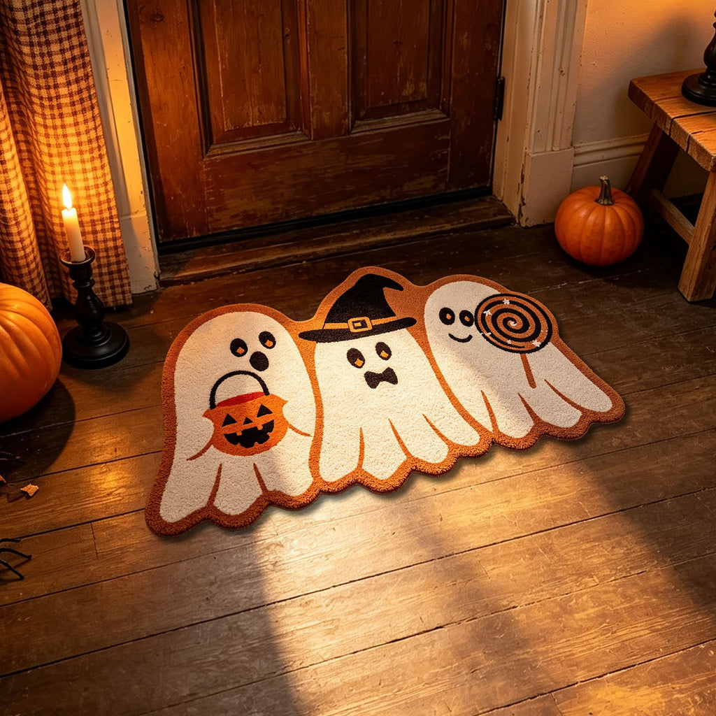 Yhmxh Halloween Bathroom Rugs, Halloween Pumpkin Bath Mats, Farmhouse Halloween Rugs for Bathroom Decorations for The Home, Holiday Cute Pumpkin Decor Non-Slip 15.7x23.6 Inches