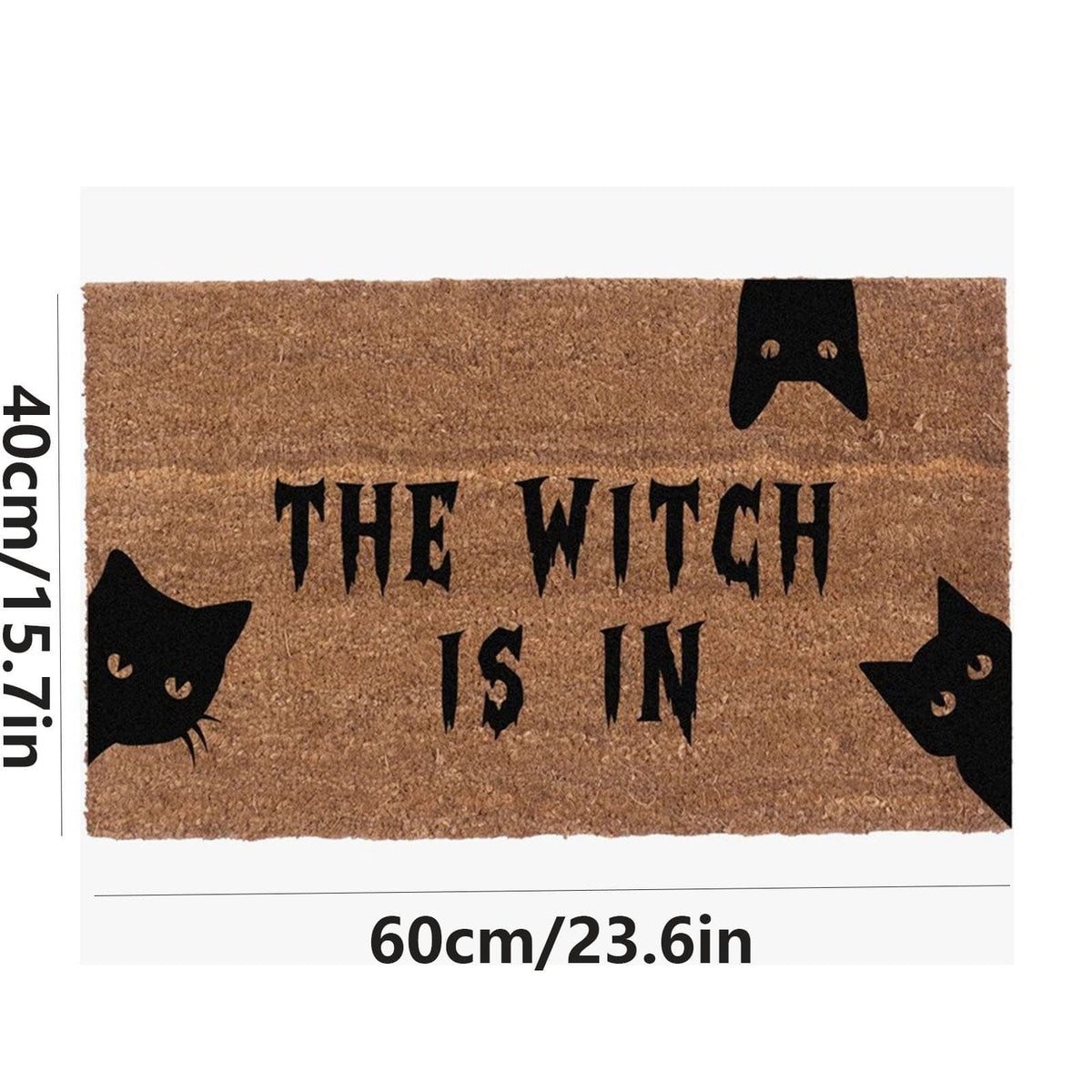 Halloween Doormat Vintage Retro Style Mat 23.6x15.7in Secure-Grip Absorbent Coir Look Entryway Rug for Front Porch Indoor Outdoor Decor by OVFUIZ