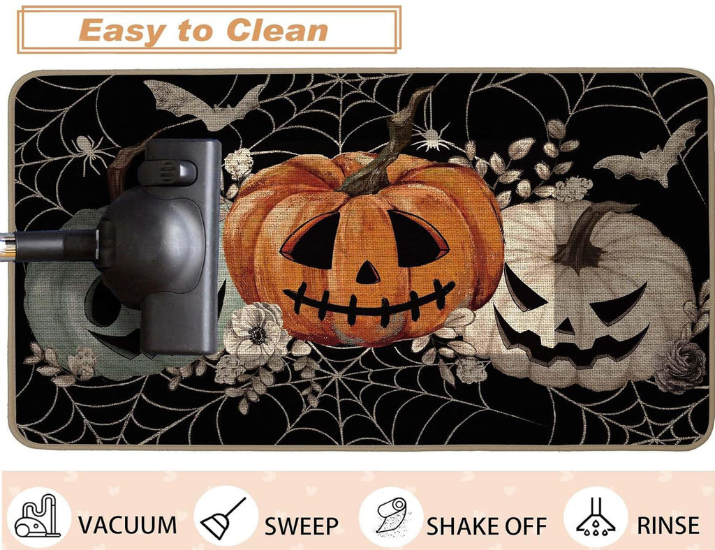 MYFLOCY Halloween Front Doormat 31x19 inch Indoor Outdoor Non Slip Floor Decoration ( Pumpkin Spooky )