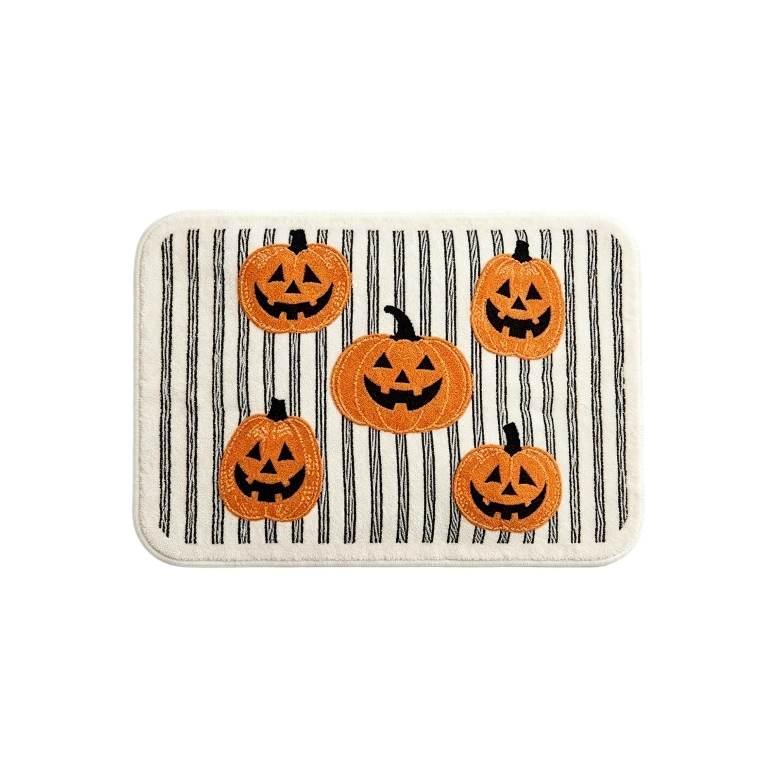 PYURTEP Halloween Door Mat Pumpkin Bat Pattern Entryway Doormats Non-Slip Indoor Outdoor Welcome Mat for Halloween Decor