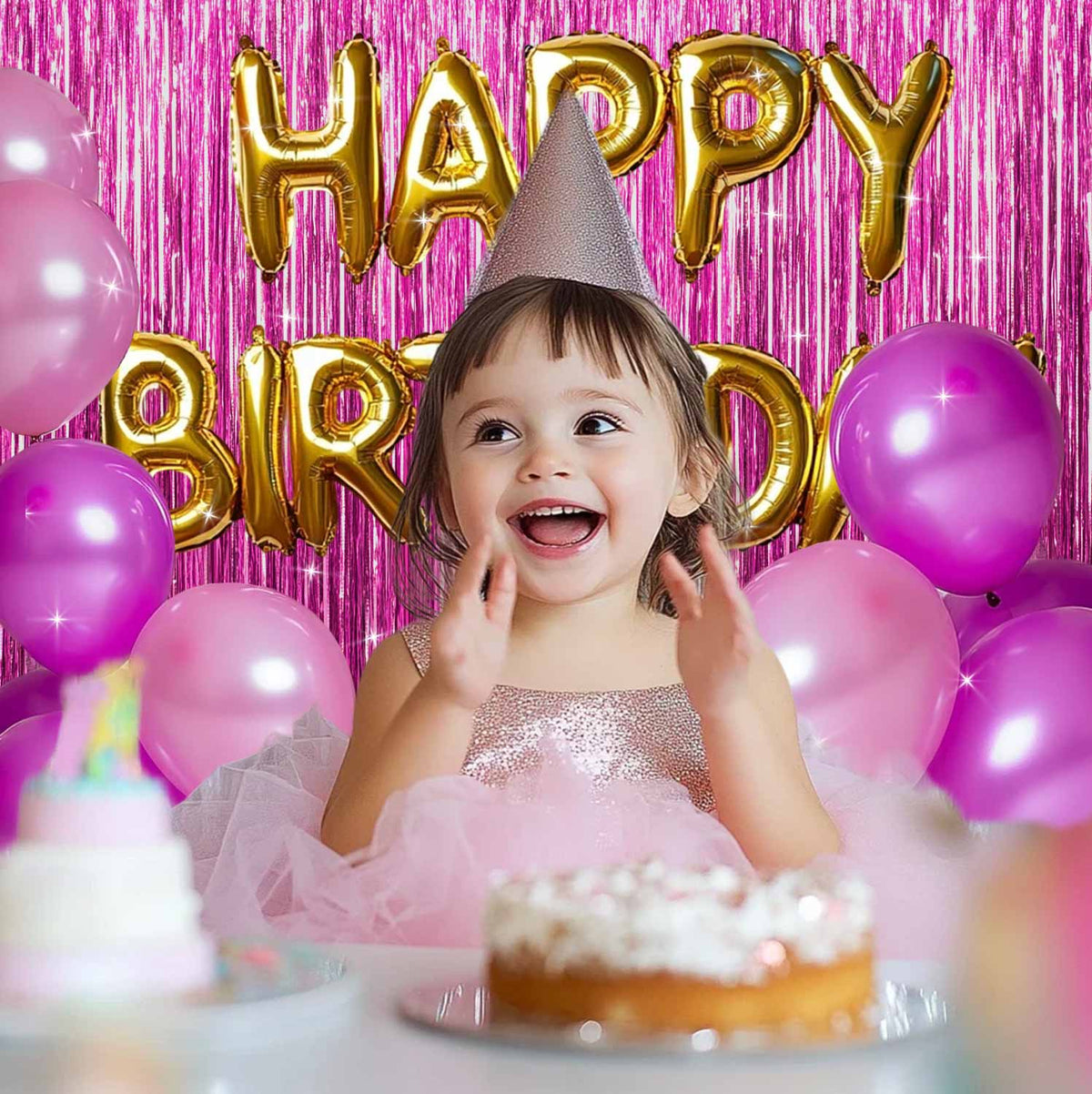 Sm:)e 2-Pack Light Bright Silver Foil Fringe Curtains for Events - Birthday, Wedding, Graduation, Christmas, Baby Shower, various festivals Decor Photo Booth Fun!