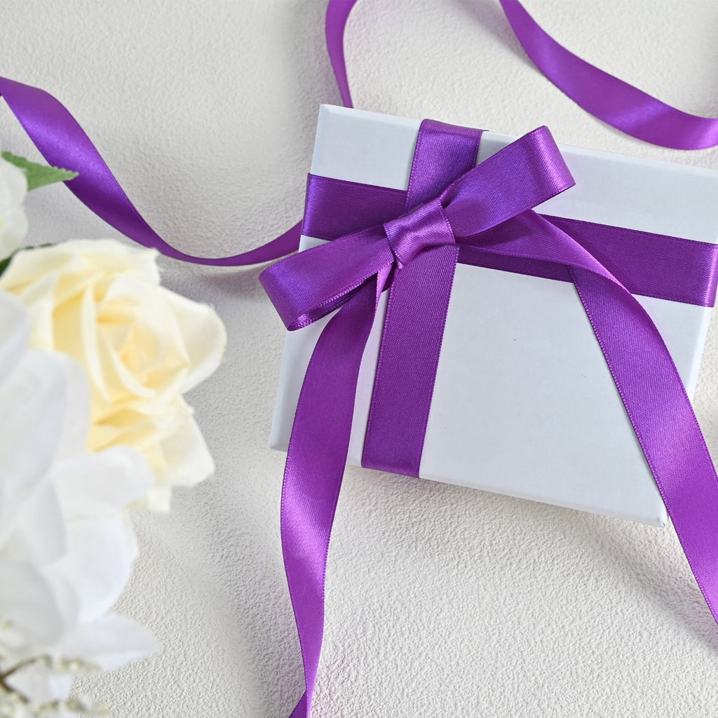 LoomJoyz Double Face Light Purple Satin Ribbon 5/8 inch X 50 Yards, Easter & Spring Decor Ribbon for Gift Wrapping, Weddings, Parties, Hair Bows & Invitations Decorations
