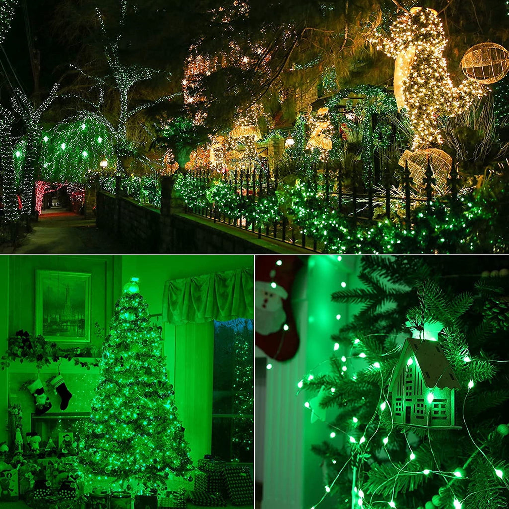 Purple Solar Fairy Lights Outdoor Waterproof, 4 Packs Each 33ft 100 LED Solar String Lights, 8 Modes Silver Wire Solar Twinkle Lights for Halloween Christmas Patio Garden