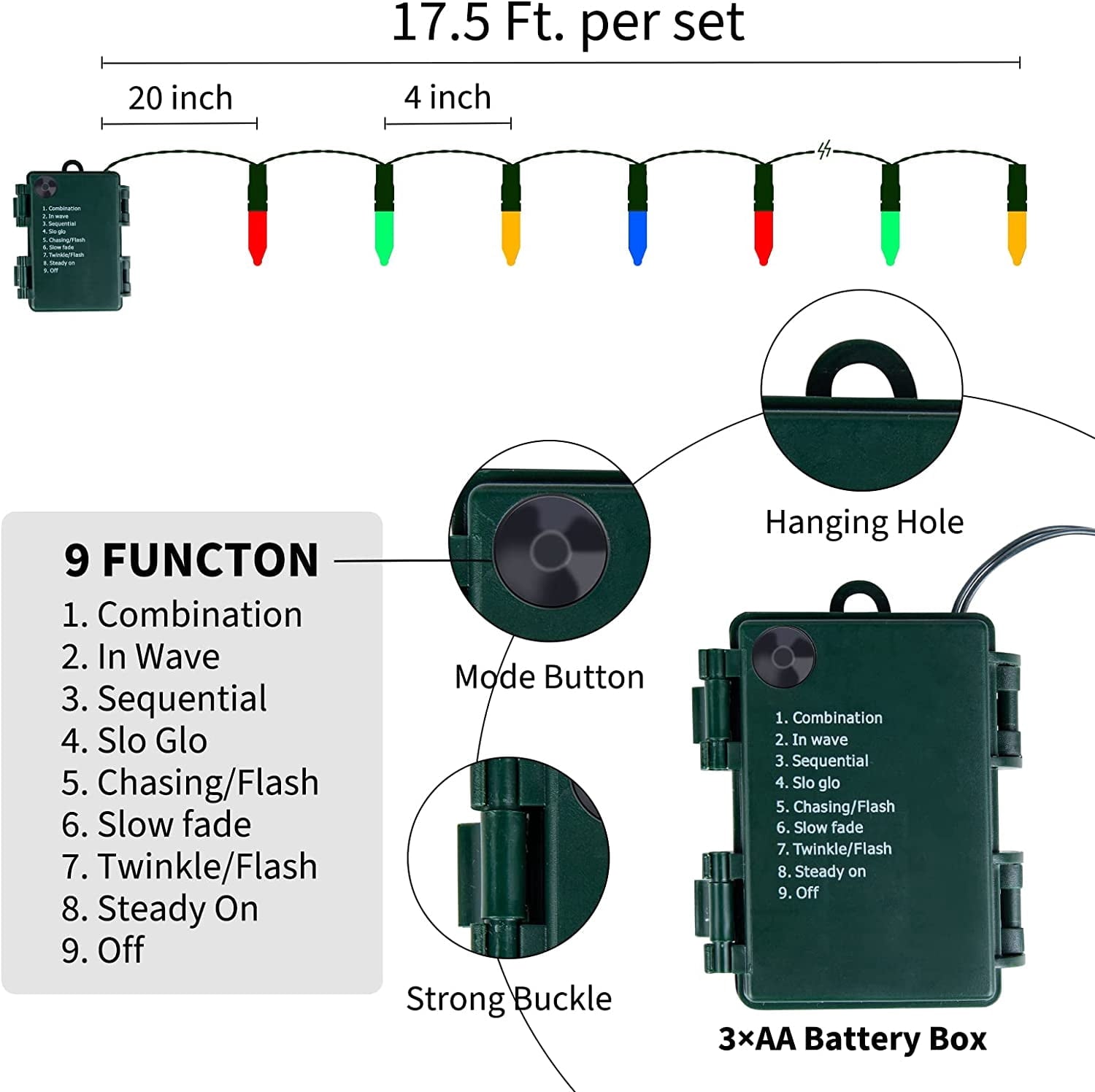 Morttic 2 Pack Orange String Lights 16.4Feet 50 LED Battery Operated Waterproof Mini Fairy Lights Show with 8 Modes for Outdoor Indoor Patio Xmas Tree Birthday Party Holiday Christmas Decorations