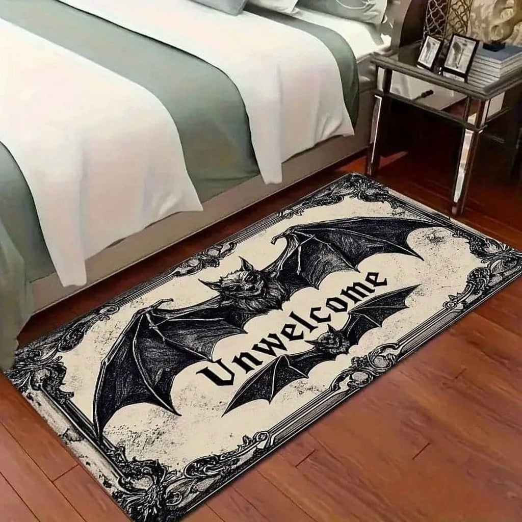 Rvkxad Gothic Halloween Doormat, Scraper Style Entry Door Mat, Coir Welcome Mat for Porch Entrance Kitchen Floor