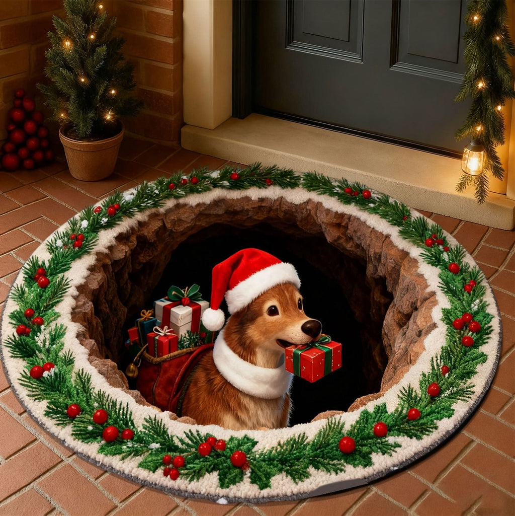 Tupukom Gifts Under 5 Dollars Christmas Doormat With Non Slip Indoor Christmas Welcome Mat with Absorbent & Dirt-Trapping, Outdoor Christmas Tree Door Mat Front Porch Decor 16" x 24" Inch
