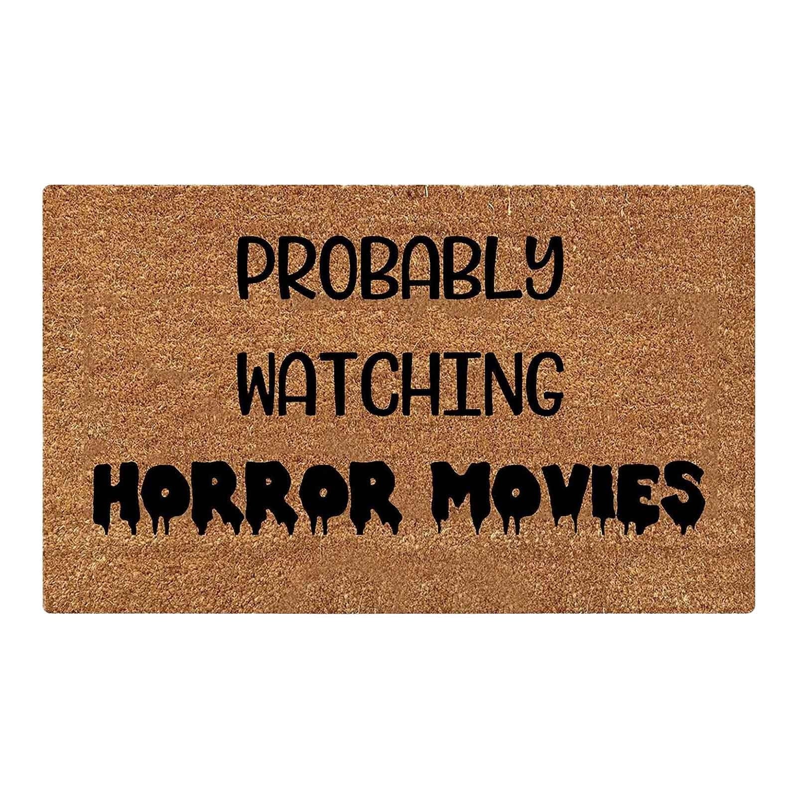 Halloween Spooky Printed Doormat, Soft Absorbent Non-Slip Rugs for Front Door Bathroom Kitchen Entryway, Halloween Decorations
