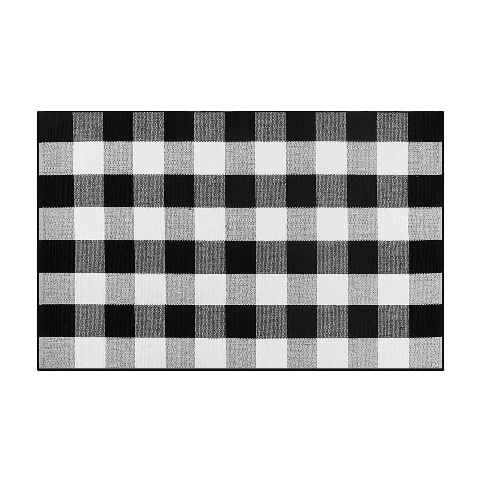 DESKABLY Fall Plaid Outdoor Rug Vintage Christmas Mat Washable Rugs Floor Mats Carpet for Xmas Holiday Mat Halloween Decor Savings