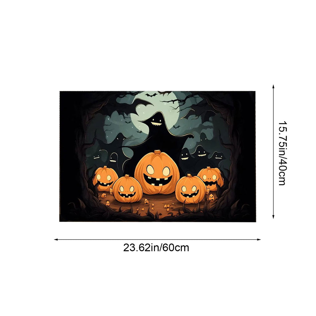 Xuniizn Halloween Mat, 16X24" Velvet Halloween Door Mat for Outside Entrance, Spooky Halloween Rug for Outdoor & Indoor, Non Slip Washable Halloween Doormat, Halloween Bathroom Decor