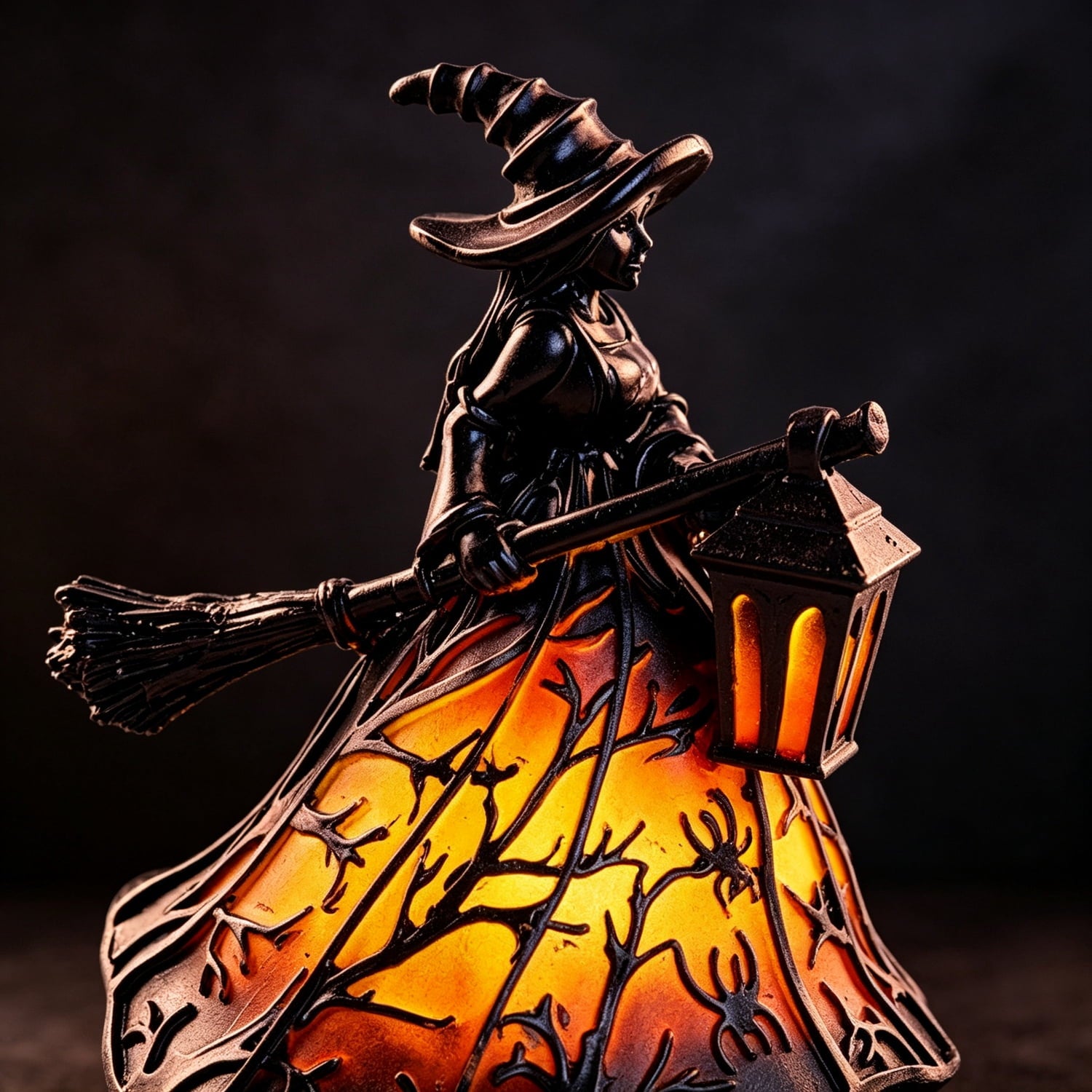 Clearance Gothic LED Lamp – Raven's Moonlight Mysterious Crow on Orb Sculpture, 3D Hollow Lantern Decorative Lamp for Gothic Collectors, Halloween Enthusiasts Best Halloween Gifts