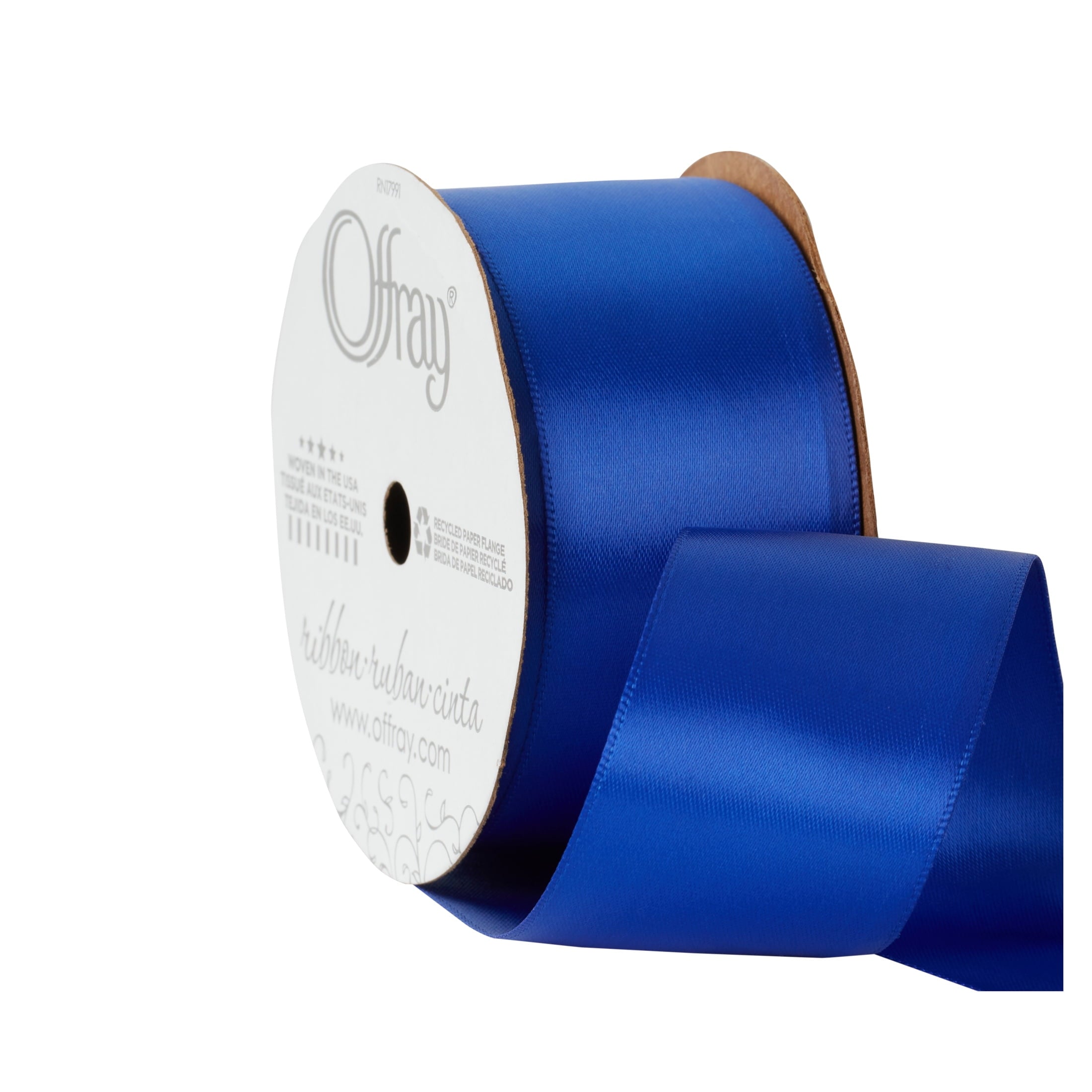 (2 pack) Offray Ribbon, Red 1 1/2 inch Double Face Satin Polyester Ribbon, 12 feet