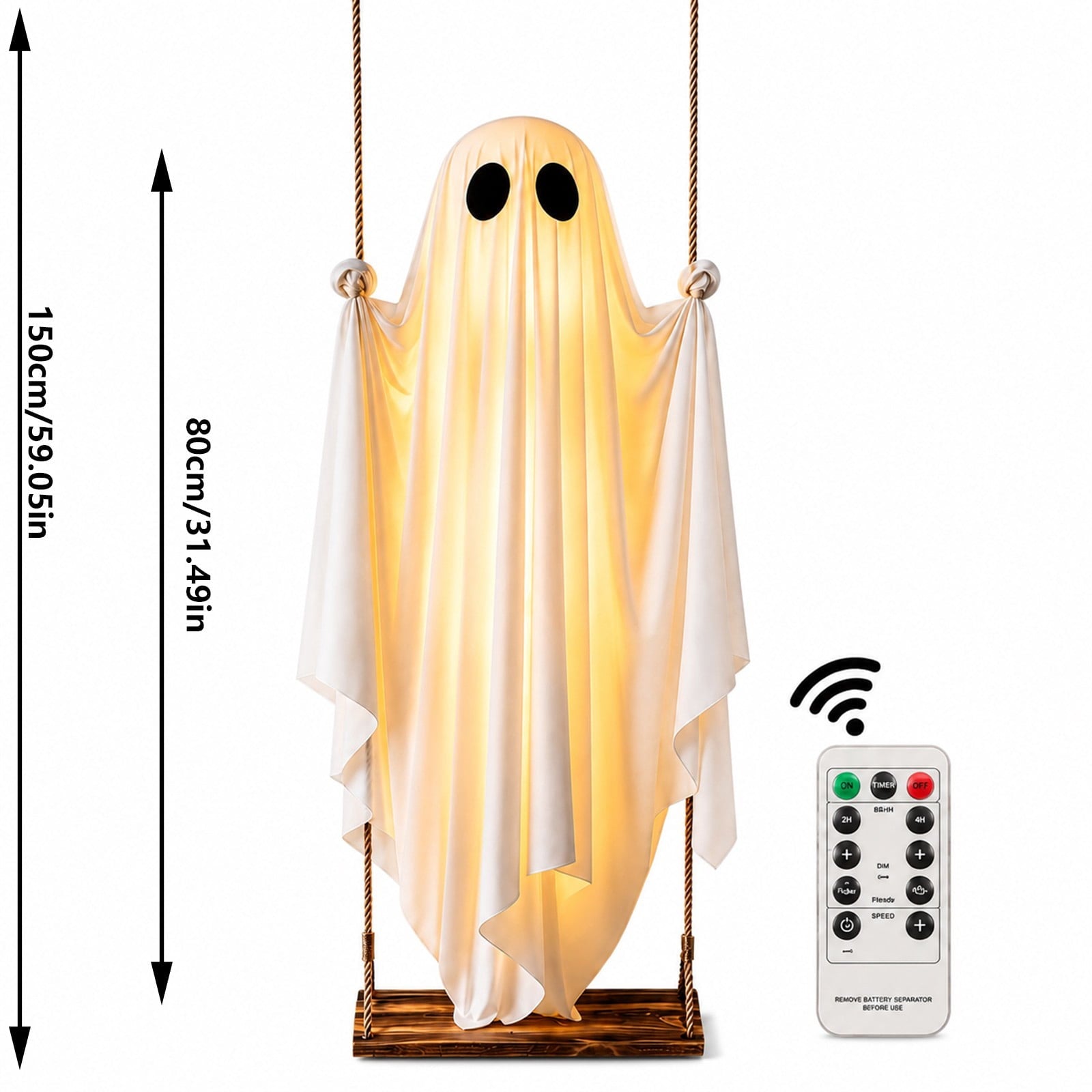 Clearance Halloween Decor-Halloween Decorations Indoor-Light up Ghost in Glass Like-Cute Ghost with Light for Home Kitchen Mantel Tabletop Party Decor and Holiday Decorations Best Halloween Gifts