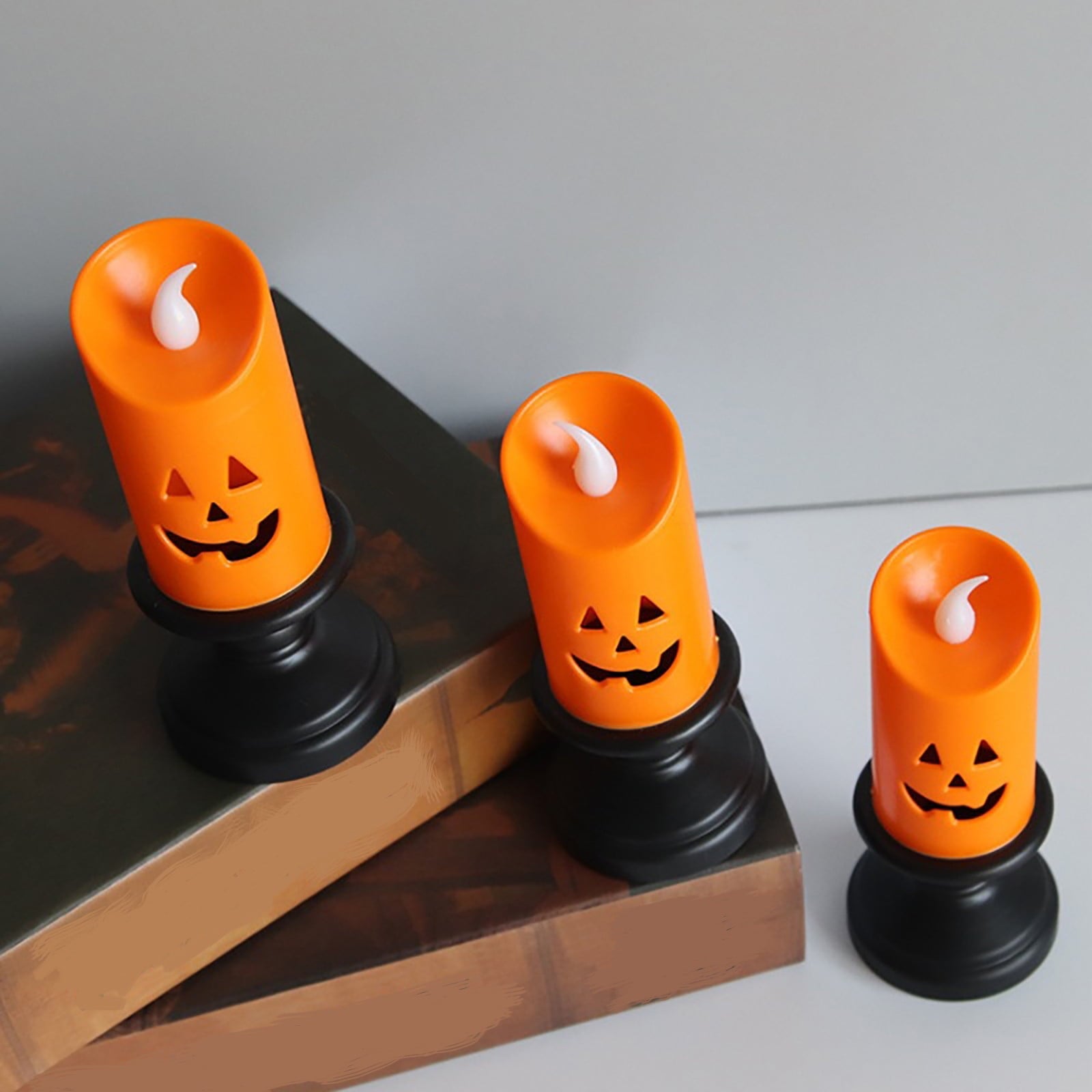 Qocolcyl 2 Pack Halloween Skeleton Lights Decorations, Halloween Candles Lamp Decoration Ornament Indoor Outdoor, Halloween Scary Decor for Home Room Table Outside Yard Lawn Garden Party Supplies