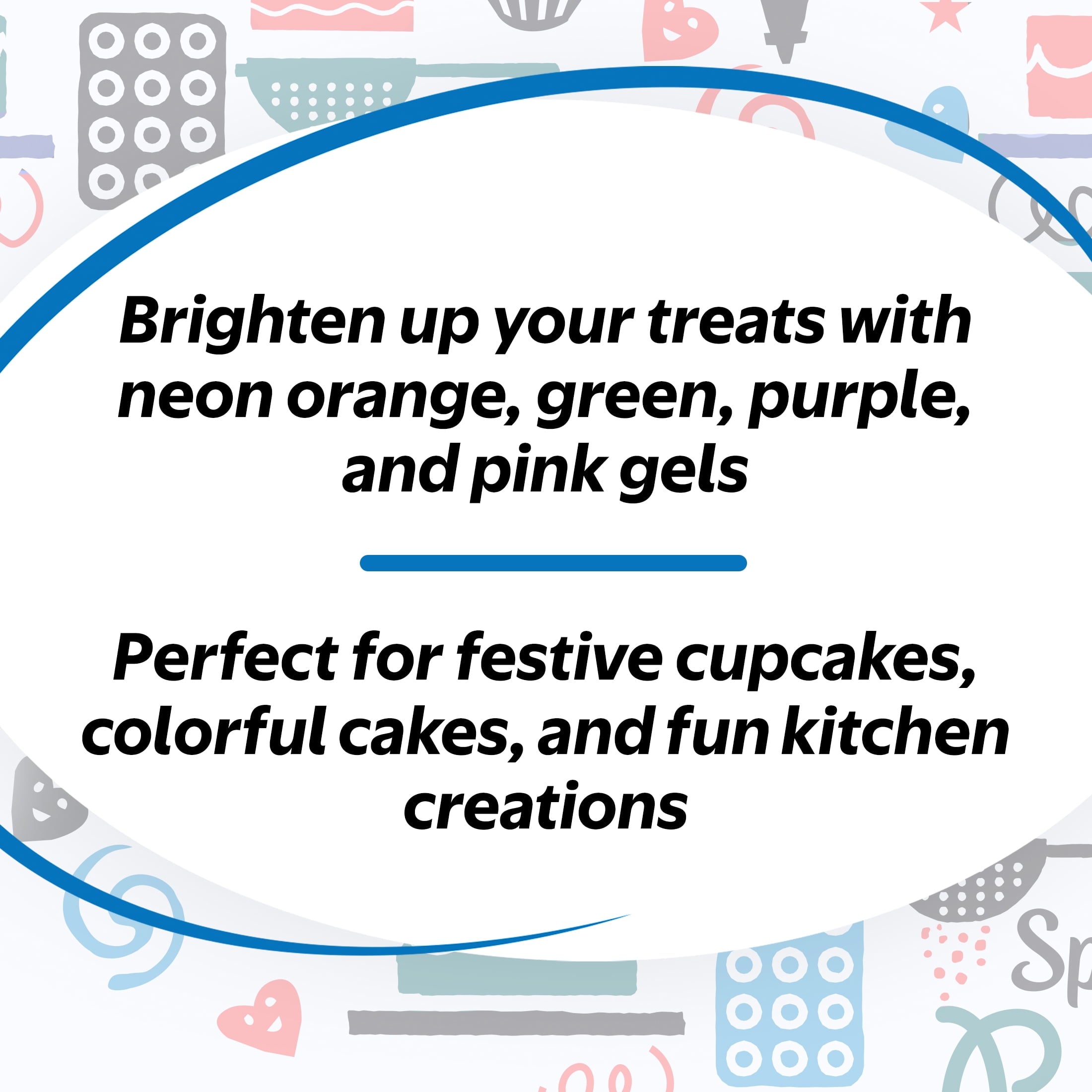 Great Value Gel Food Colors, Neon Multicolor, 2.7 oz