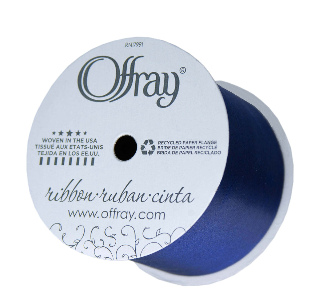 (2 pack) Offray Ribbon, Red 2 1/4 inch Single Face Satin Polyester Ribbon for Sewing, Crafts, and Gifting, 9 feet, 1 Each