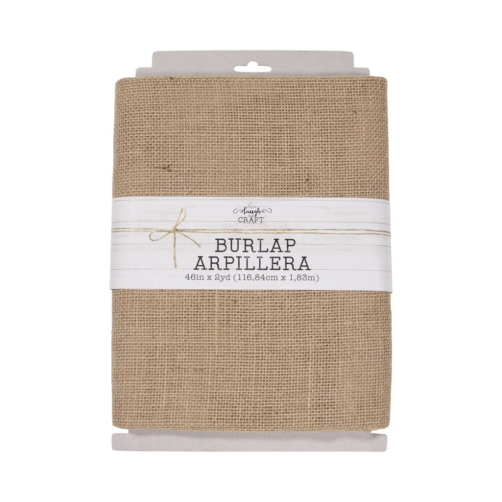(2 pack) Love, Laugh, Craft Natural Burlap Precut Fabric, 46"W x 2-Yards, Brown