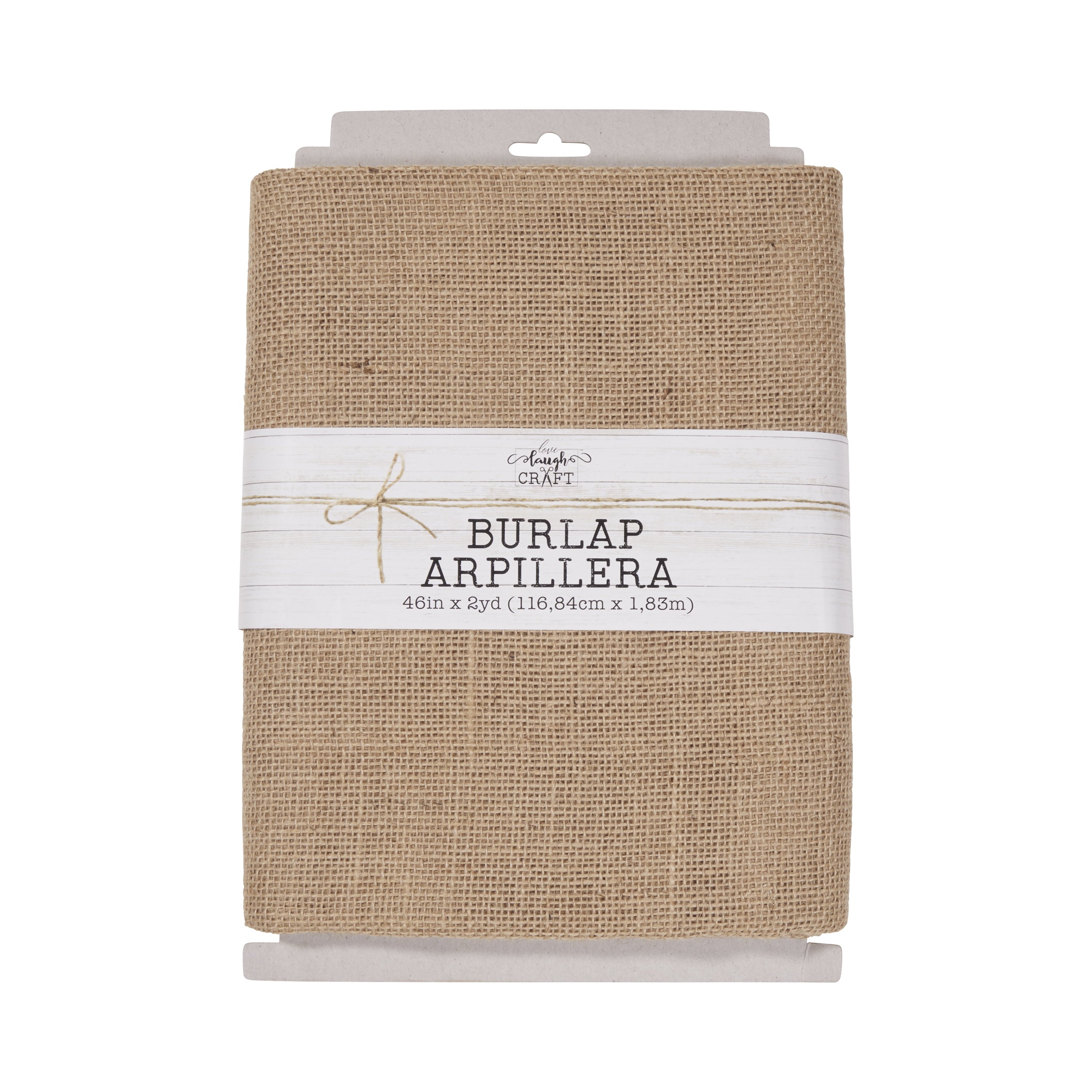 (2 pack) Love, Laugh, Craft Natural Burlap Precut Fabric, 46"W x 2-Yards, Brown