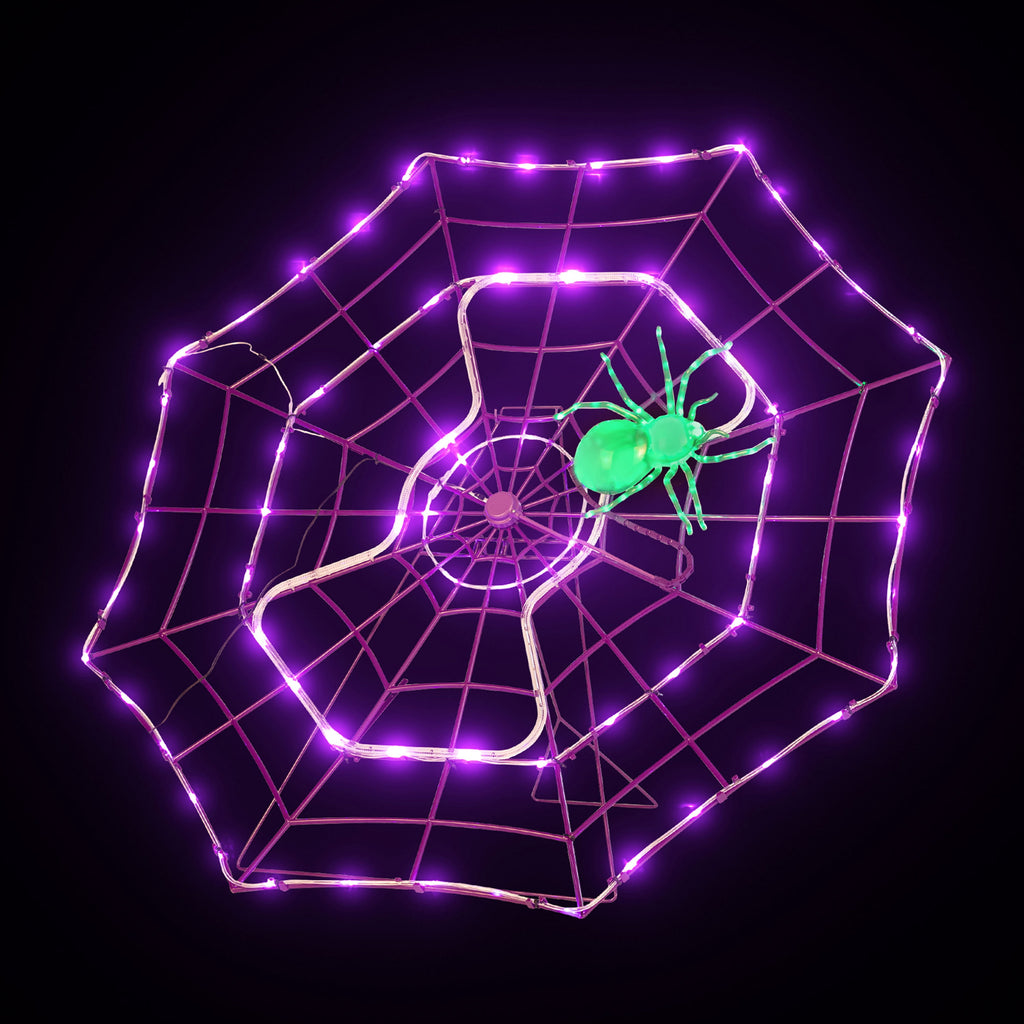 Mr. Halloween 4 ft. Outdoor Animated Spider Web - Purple Web