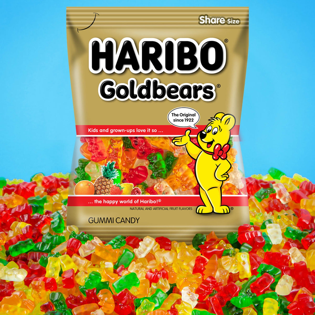 HARIBO Happy House Mix Halloween Gummy Candy Mini Pouches, 80ct, 33.4oz Laydown Bag