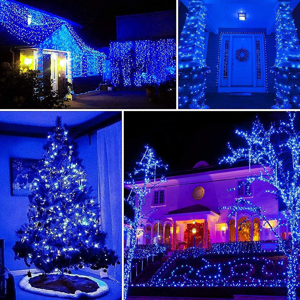 Purple Solar Fairy Lights Outdoor Waterproof, 4 Packs Each 33ft 100 LED Solar String Lights, 8 Modes Silver Wire Solar Twinkle Lights for Halloween Christmas Patio Garden