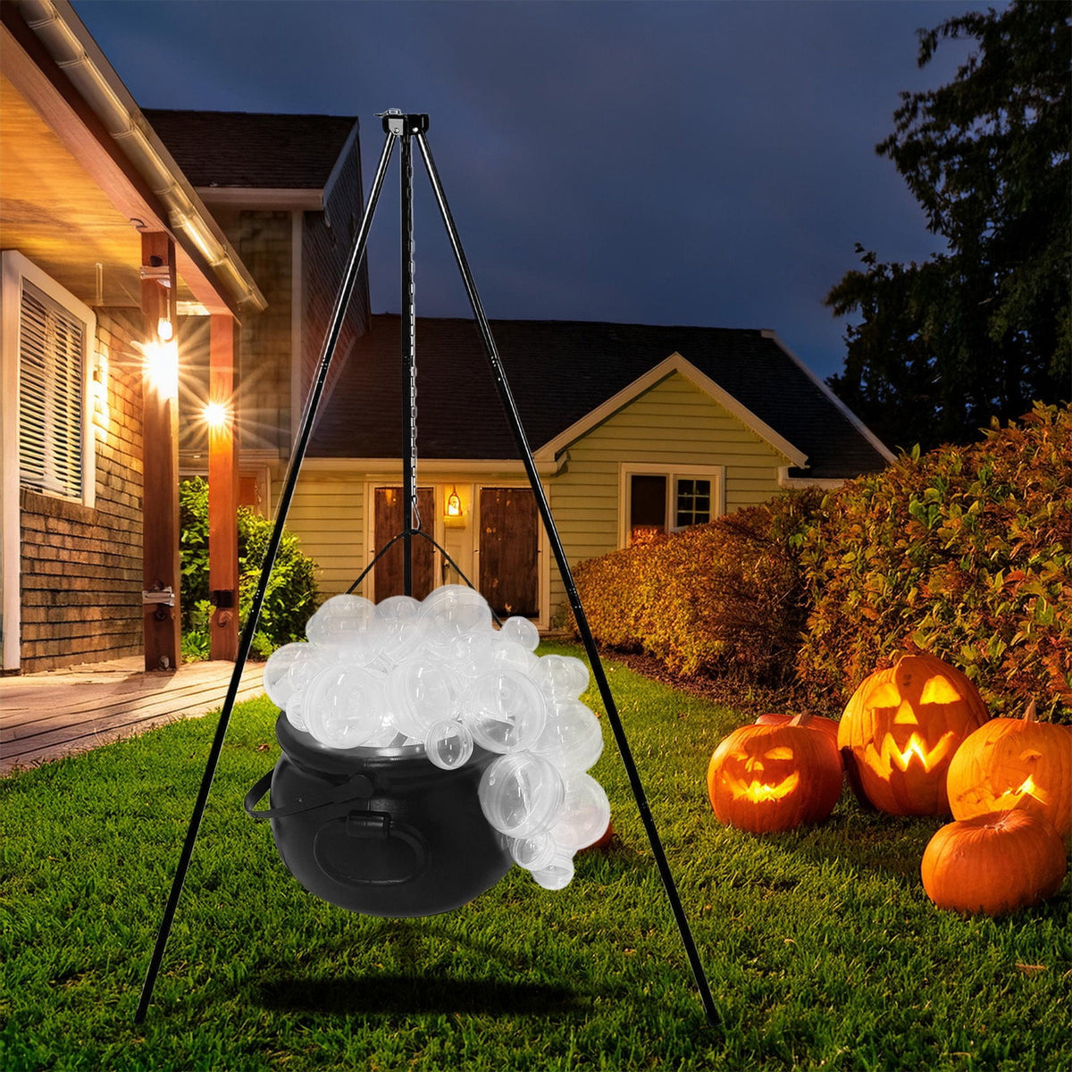 Muecwrye Halloween Decorations Outdoor, Halloween Clearance! Halloween Witches Cauldron on Tripod with Lights, DIY Bubbling Cauldron Set Decor for Home Porch Outside, Halloween Party Supplies
