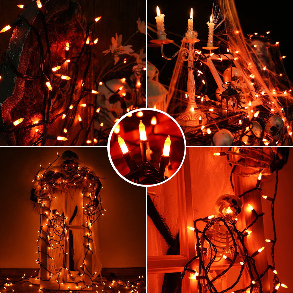 Toodour Orange & Purple Halloween Lights, 25ft 100 Count Incandescent Halloween String Lights, UL Certified Connectable Mini Bulbs Halloween Lights for Indoor, Outdoor, Garden, Porch, Halloween Decor