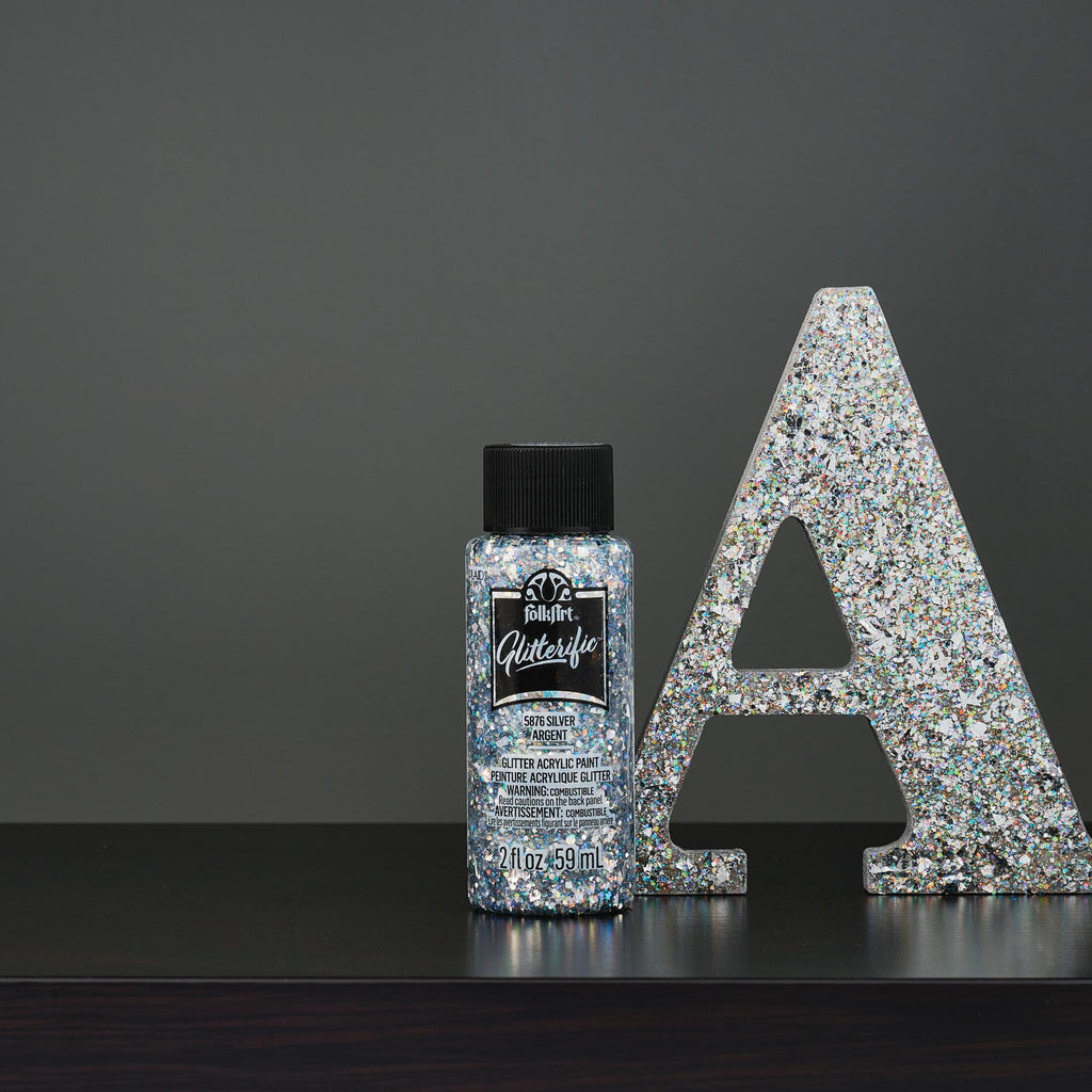 FolkArt Glitterific Acrylic Craft Paint, Glitter Finish, Hologram, 2 fl oz