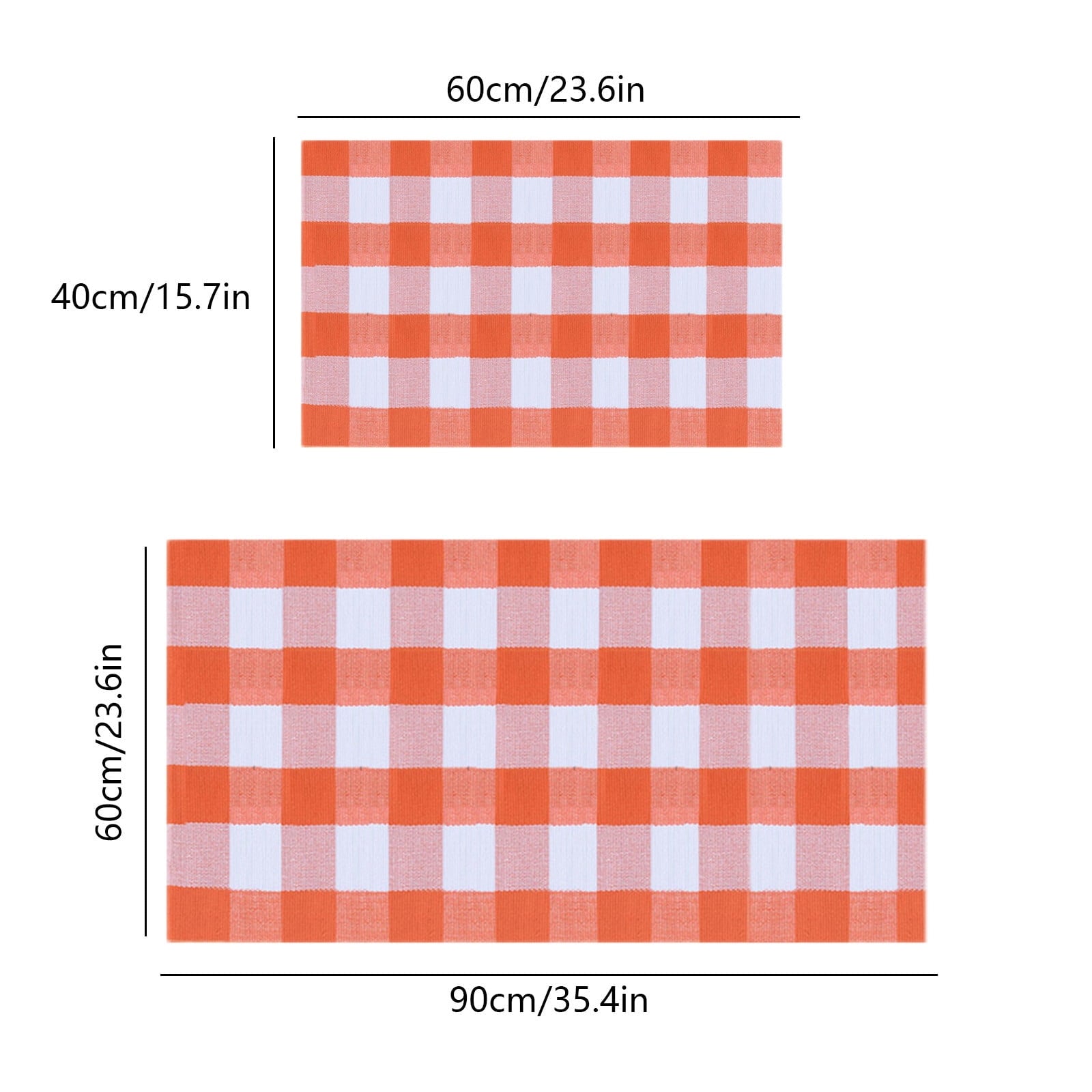 Guozer Fall Outdoor Rug Orange Plaid Outdoor Rug Cotton Hand-Woven Check Rug Layered Doormats For Front Door/Front Porch/Farmhouses/Entryway/Patio 23.6''x 35.4''