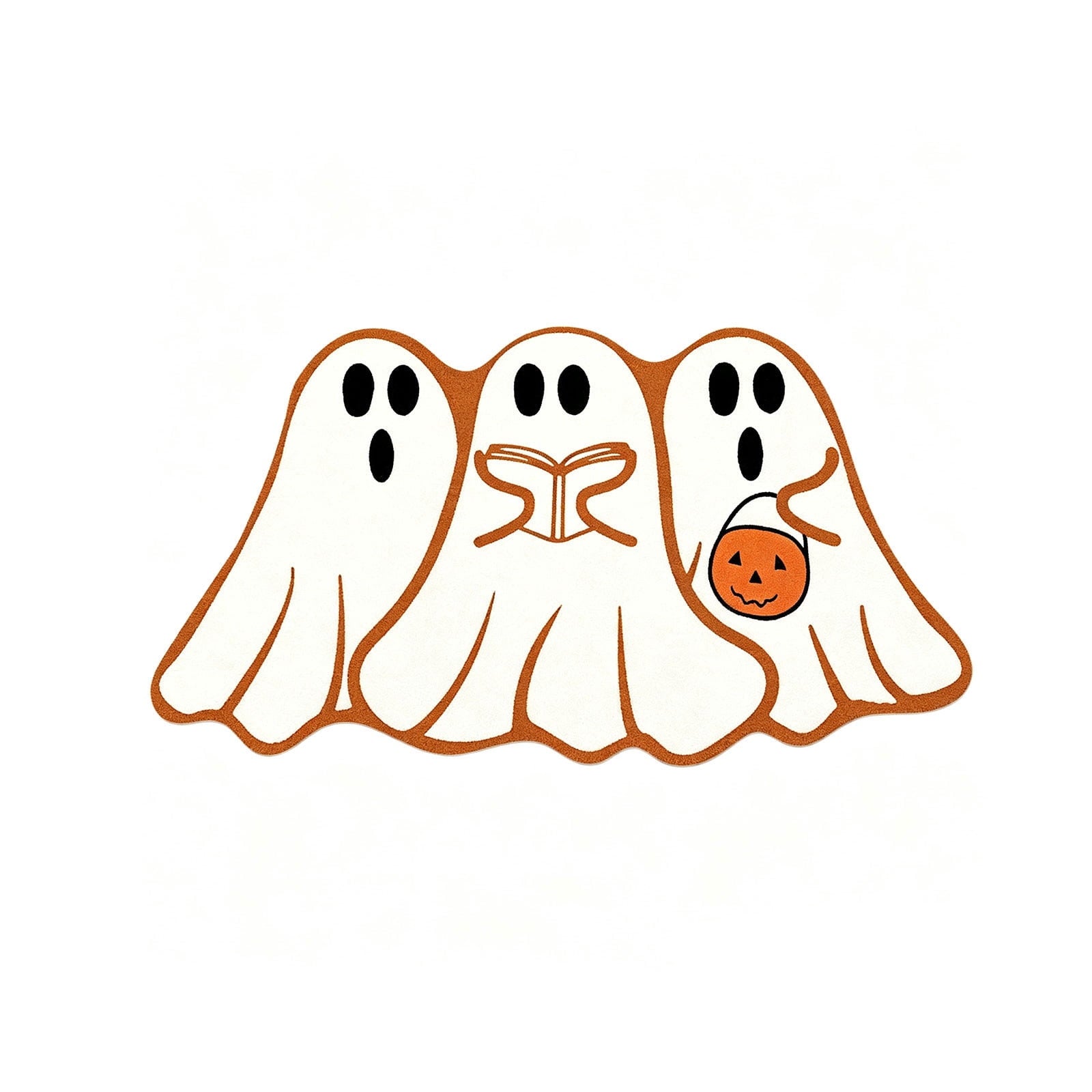 Halloween Ghost Cluster Shaped Welcome Doormat, Cute Ghost Floormat Non Slip Rubber Backing for Halloween Front Porch Entryway Room Decor,40x60cm