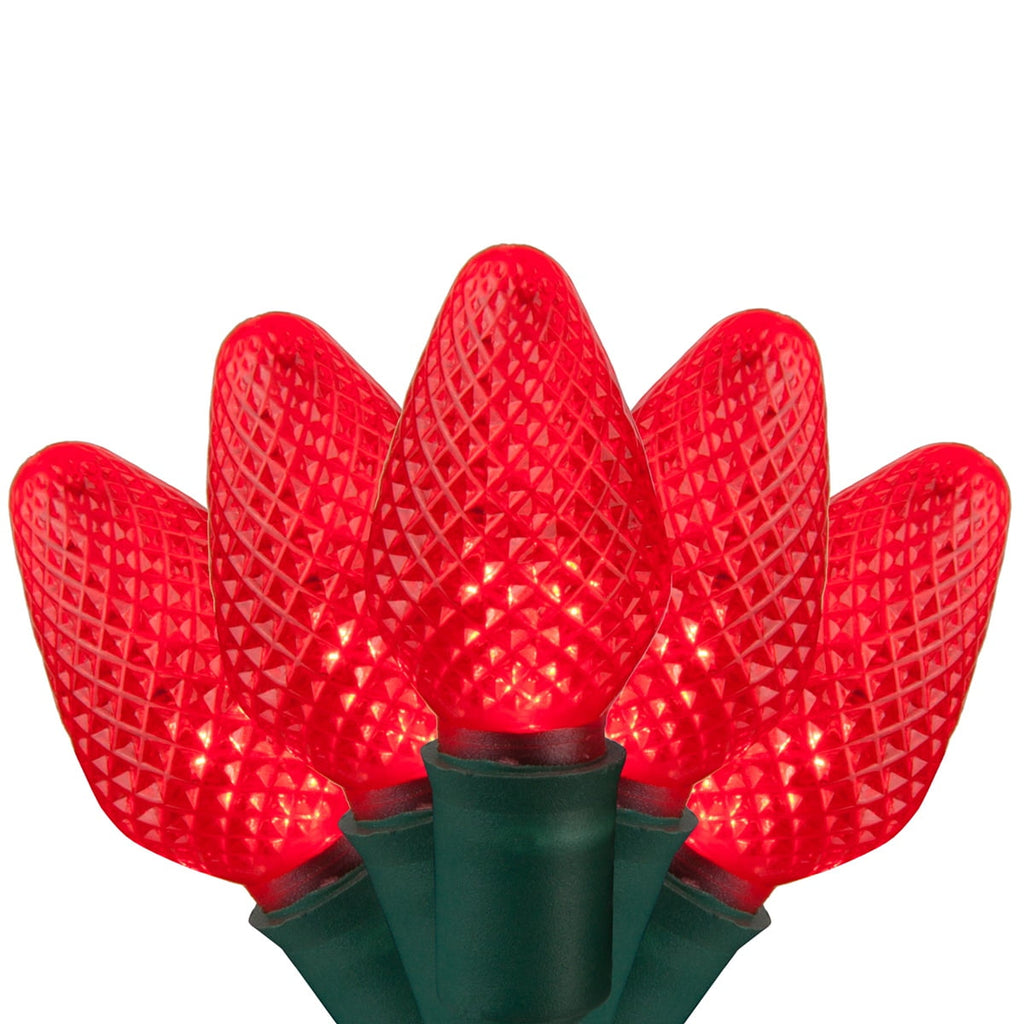 Wintergreen Lighting 25ct C7 LED Multi-Color Christmas Lights, 8" Spacing – Green Wire