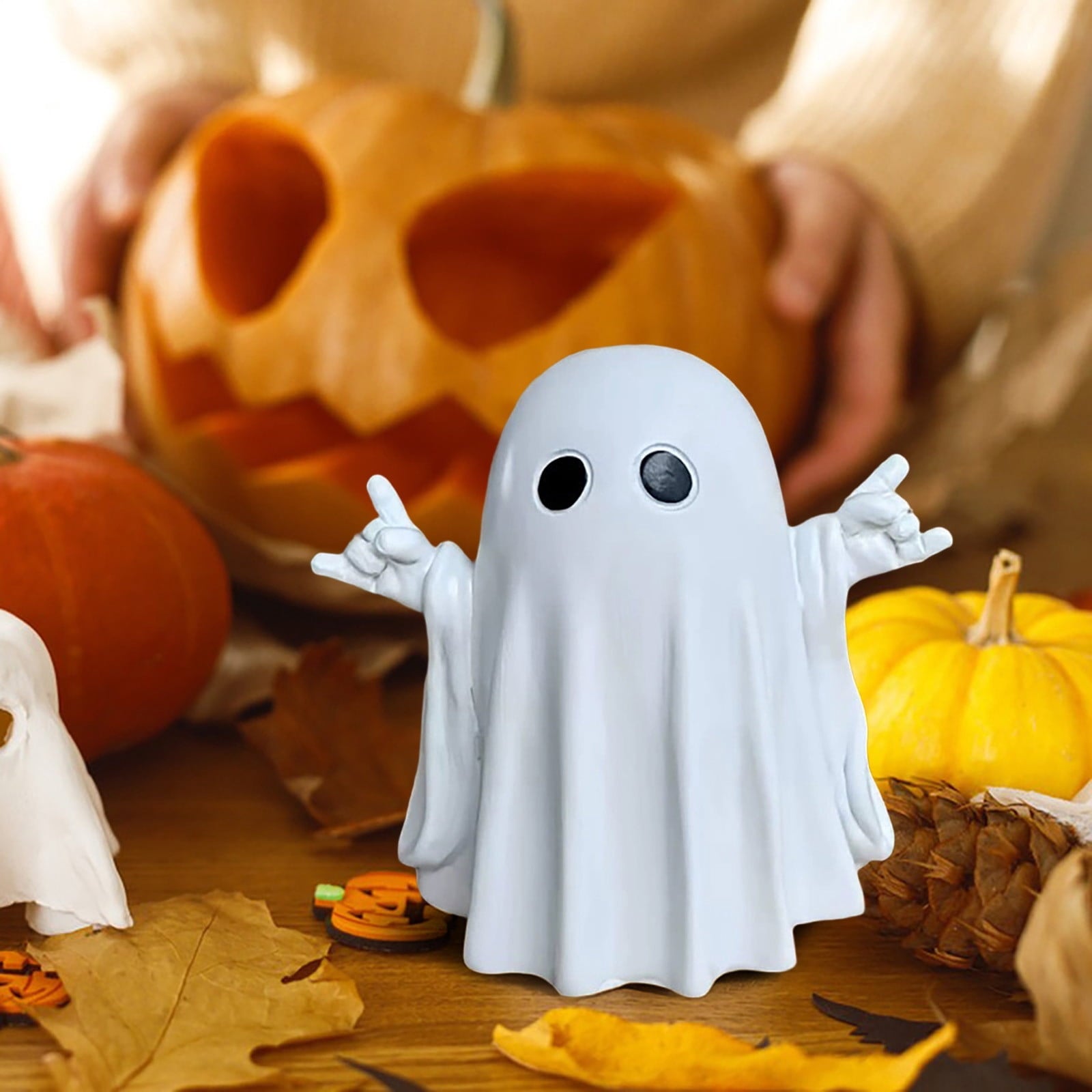 Qocolcyl 2 Pack Halloween Skeleton Lights Decorations, Halloween Candles Lamp Decoration Ornament Indoor Outdoor, Halloween Scary Decor for Home Room Table Outside Yard Lawn Garden Party Supplies