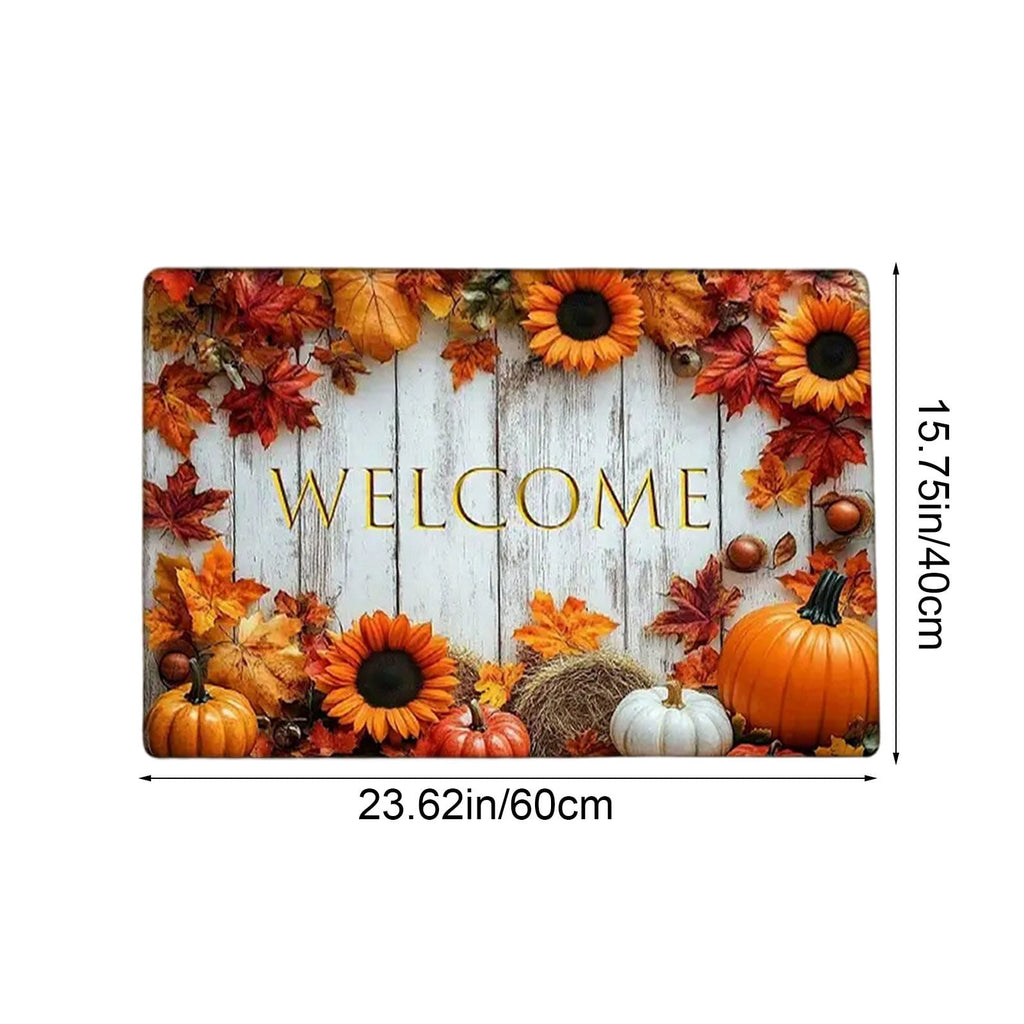 Autumn Door Mat for Entryway, 16x24 Inch, Fall-Themed Floor Doormat for Home Decor, Non-Slip Rug Mat for Living Room, Kitchen, Bedroom, Gifts for Fall Lovers (E)