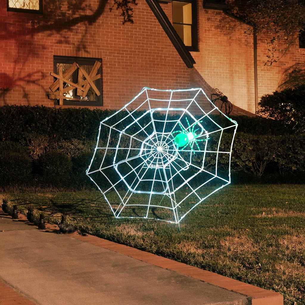 Mr. Halloween 4 ft. Outdoor Animated Spider Web - Purple Web