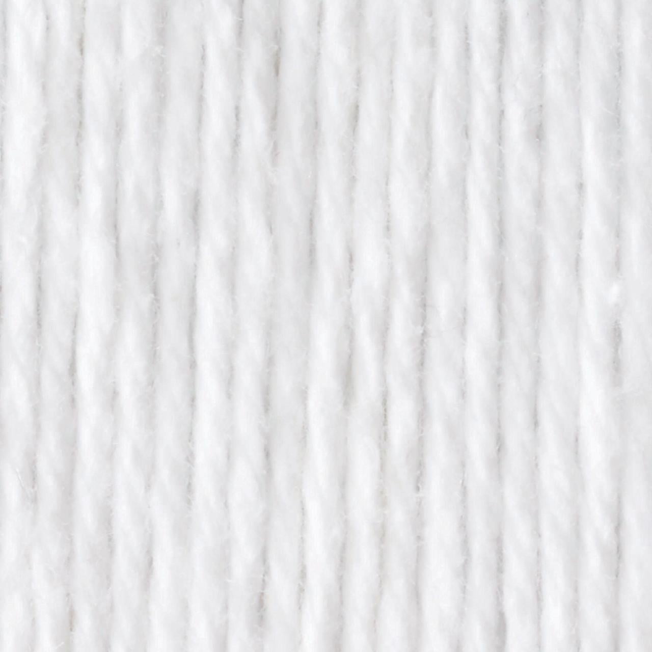 (3 pack) Peaches & Creme Solid 4 Medium Cotton Yarn, White 2.5oz/70.9g, 120 Yards