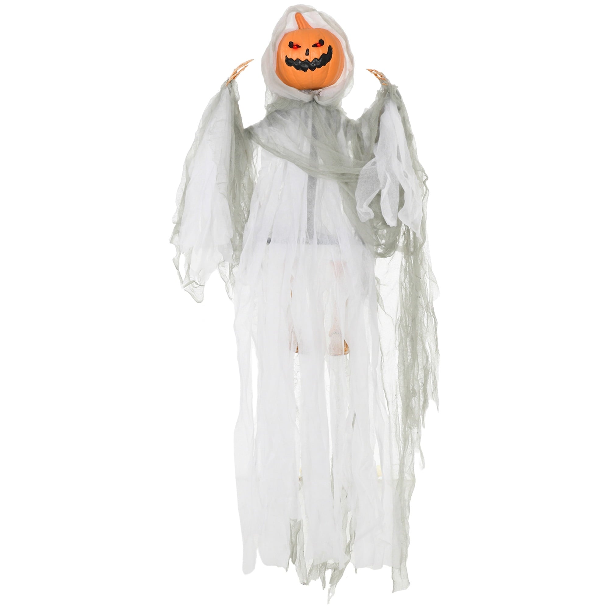 Outsunny 74" Life Size Outdoor Halloween Decorations Skeleton Witch, Animated Prop Animatronic Decor with Sound and Motion Activated, Light Up Eyes and Chest, Howling and Chain Sound