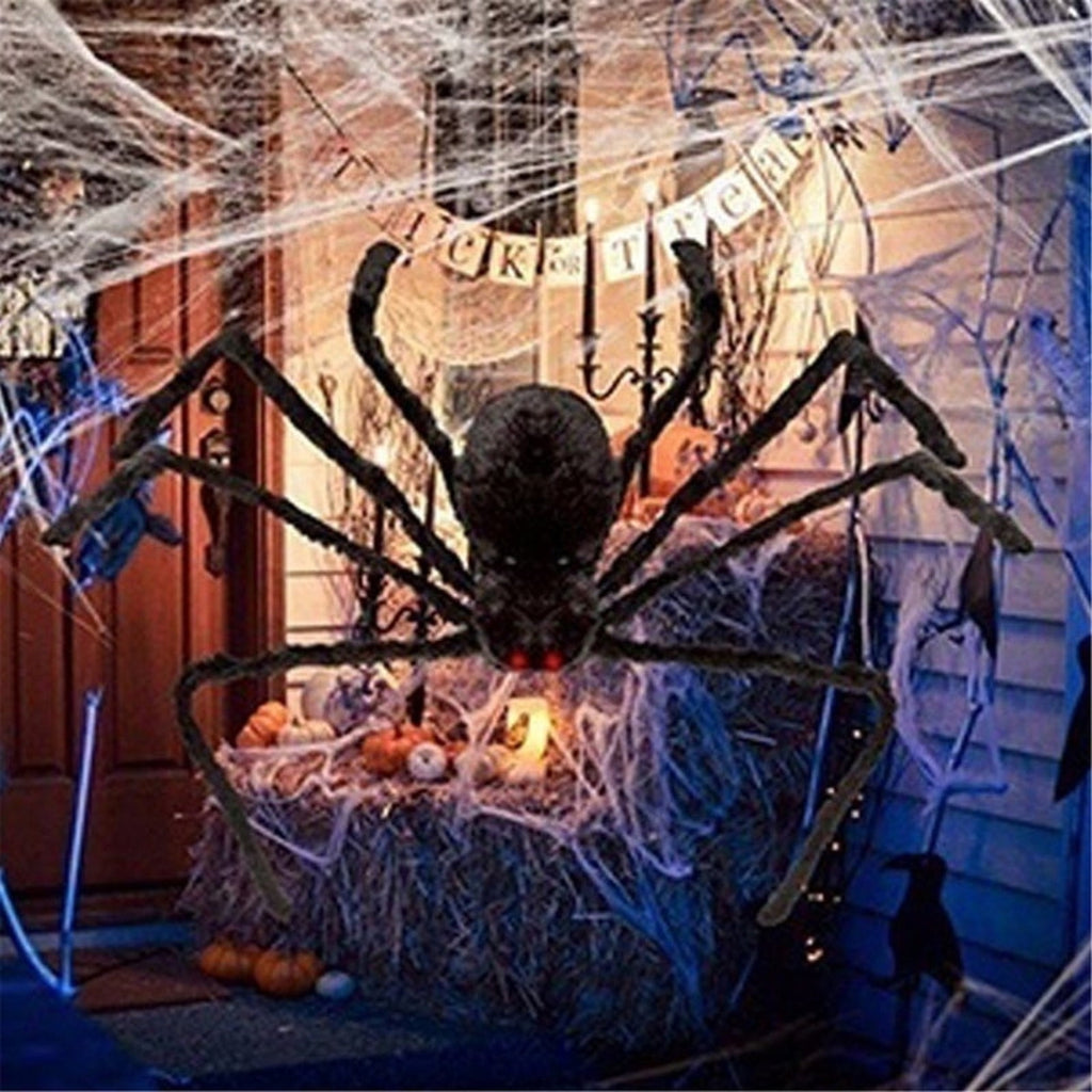 FAMTKT Giant Spider for Halloween Decorations, 23 inch 60cm Large Hairy Fake Spider Props, Scary Halloween Spider Decoration Outdoor Indoor House Party Yard