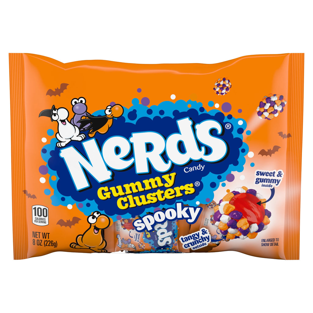 Nerds Spooky Gummy Clusters, Trick-or-Treat Halloween Candy, Nerds Gummy Candies, 8 oz, 16 Count