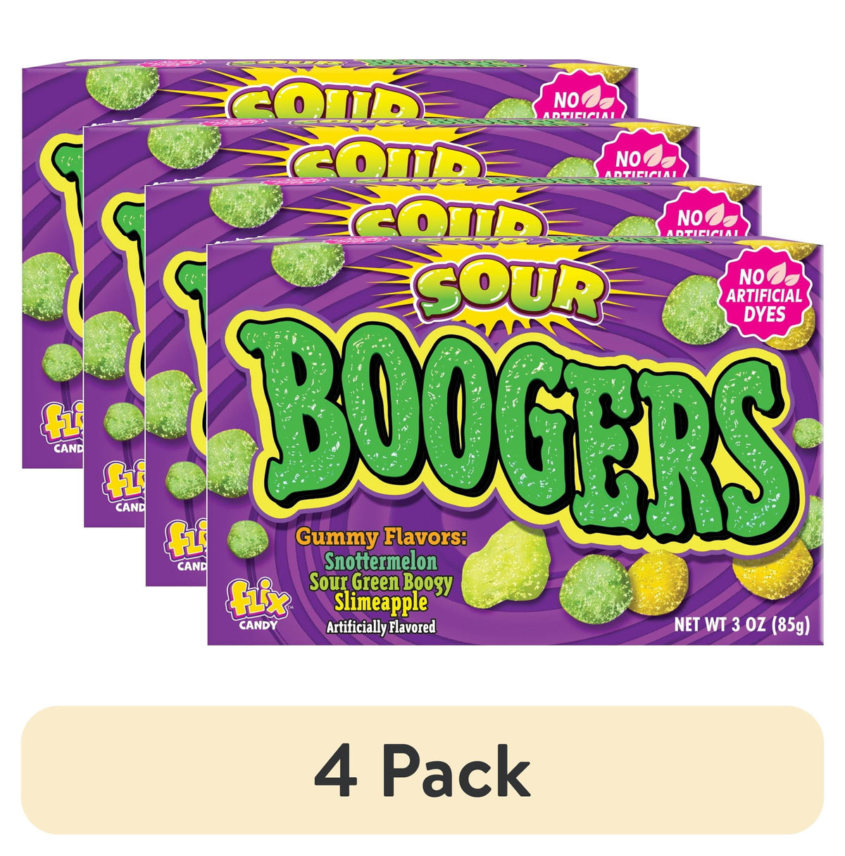 Flix Candy Halloween, Sour Boogers, Assorted Flavors Gummy, 3oz Box