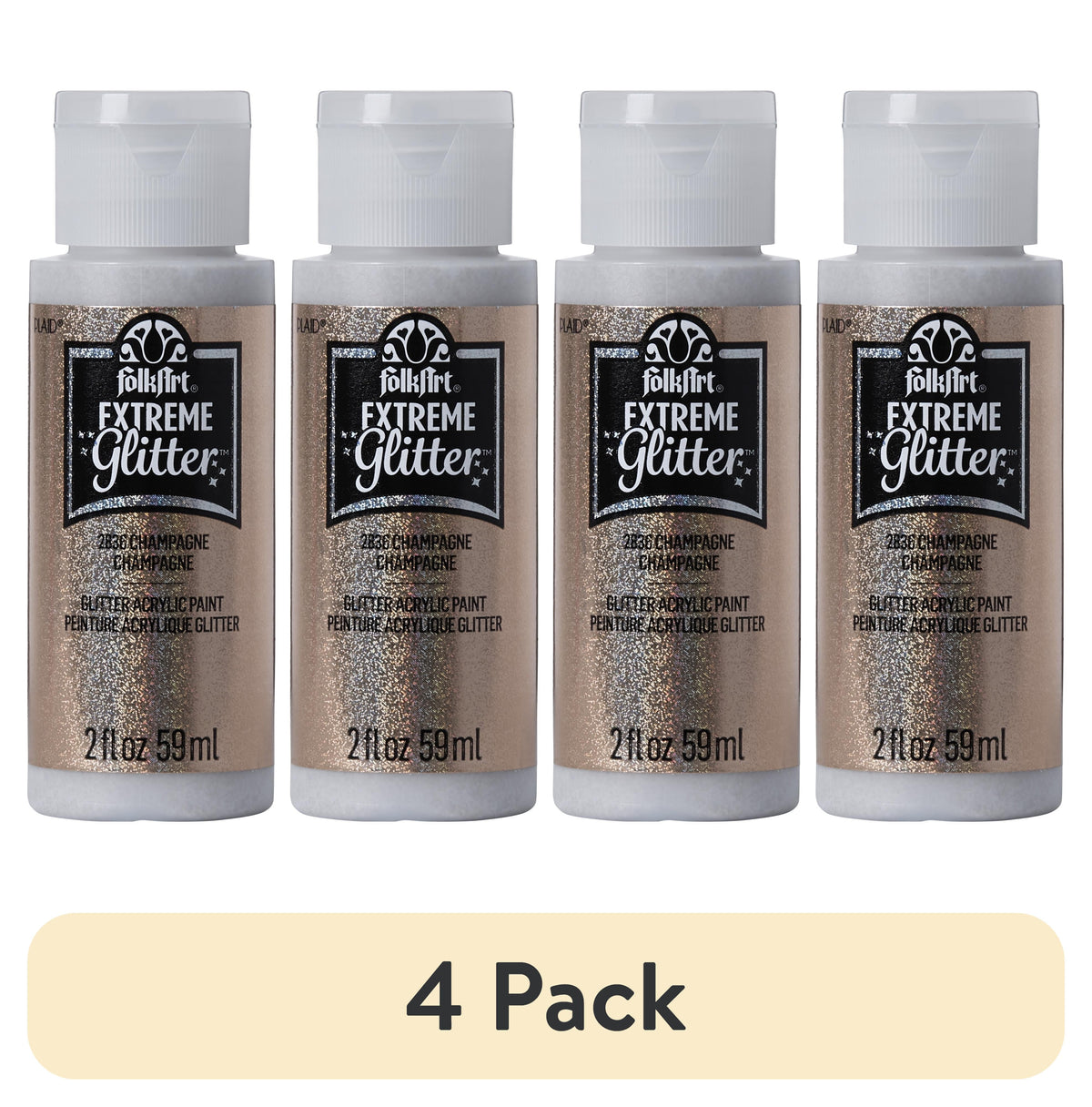 FolkArt Extreme Glitter Acrylic Craft Paint, Glitter Finish, Hologram, 2 fl oz