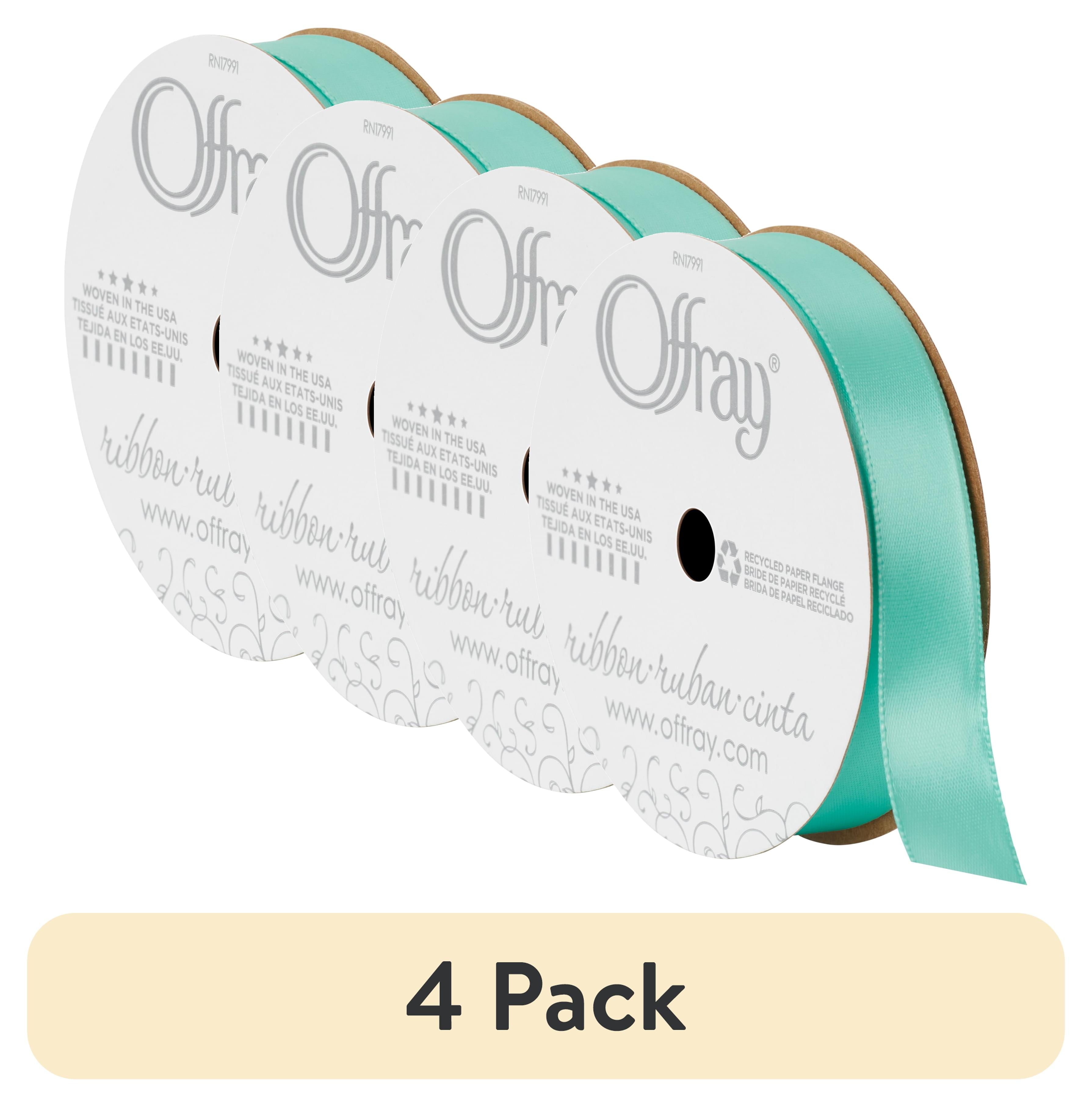 (3 pack) Offray Ribbon, Forest Green 5/8 inch Single Face Satin Polyester Ribbon, 18 feet