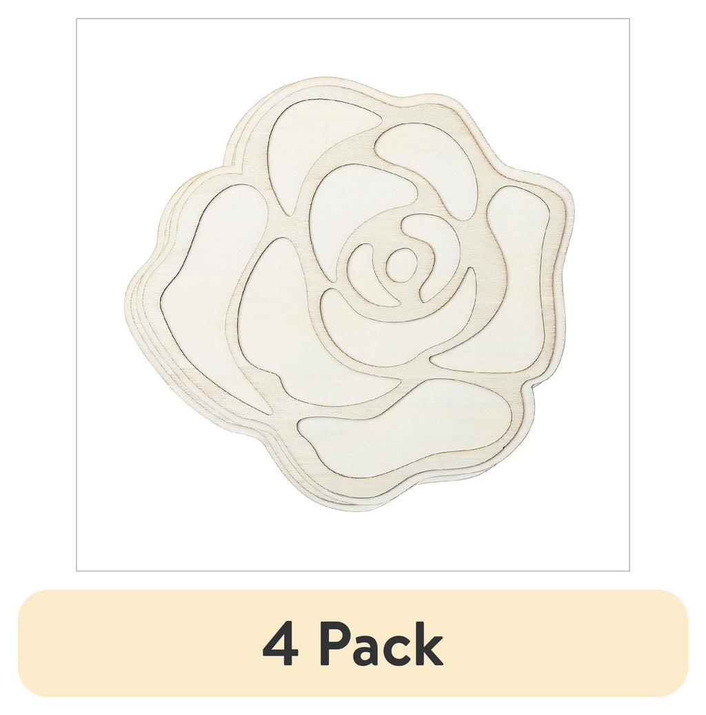 (1 pack) Plaid Surfaces Layered Wood Shape, Rose