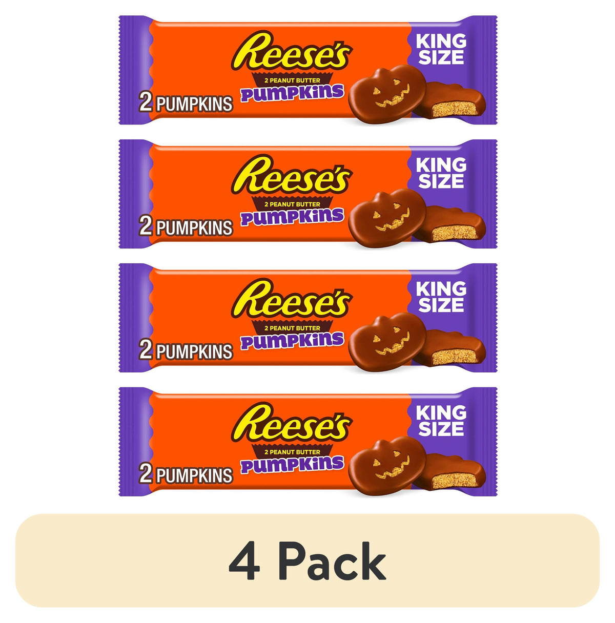 Reese's Milk Chocolate King Size Peanut Butter Pumpkins, Halloween Candy Pack, 2.4 oz