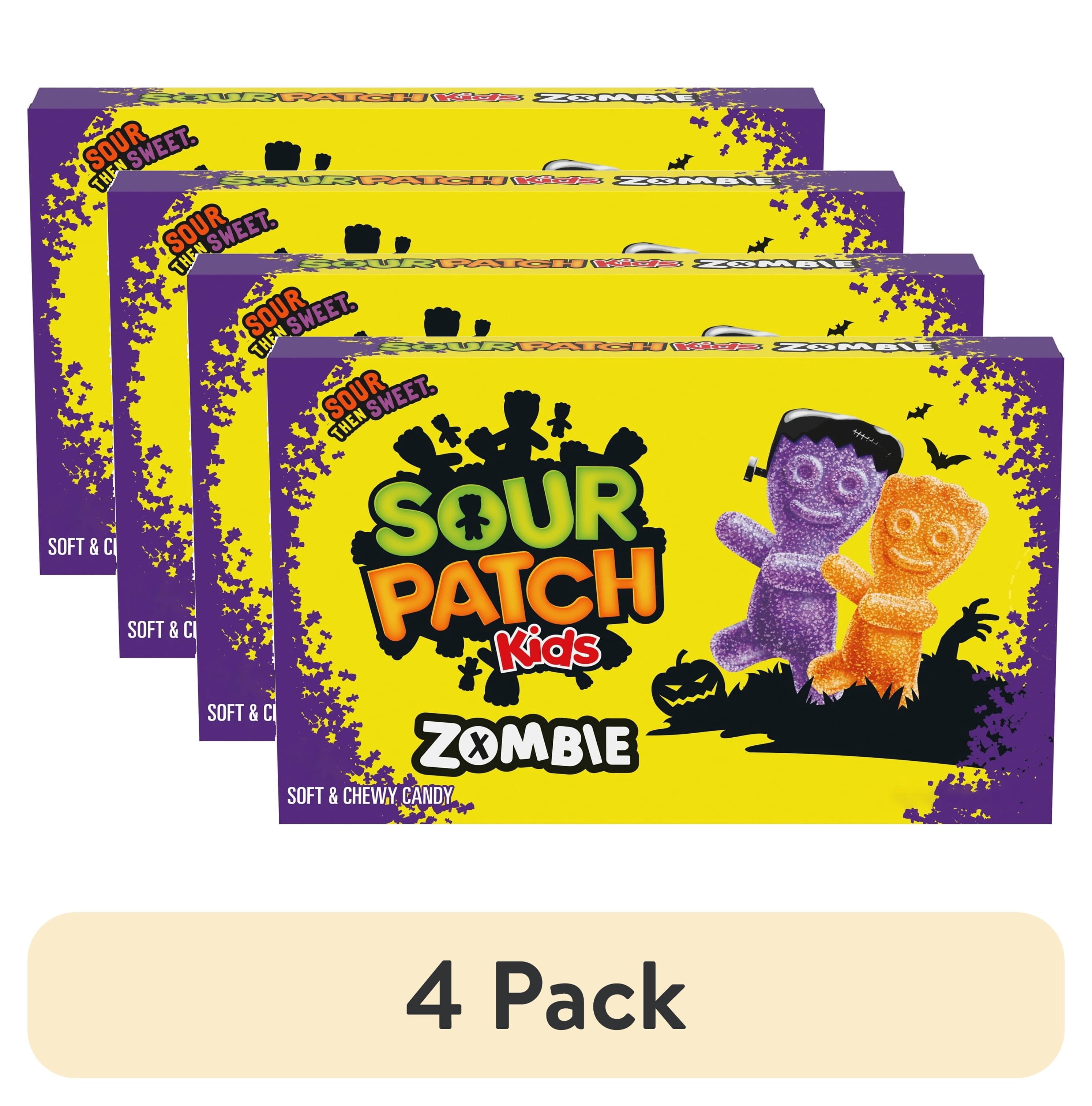 SOUR PATCH KIDS Zombie Orange & Purple Soft & Chewy Halloween Candy, 3.5 oz
