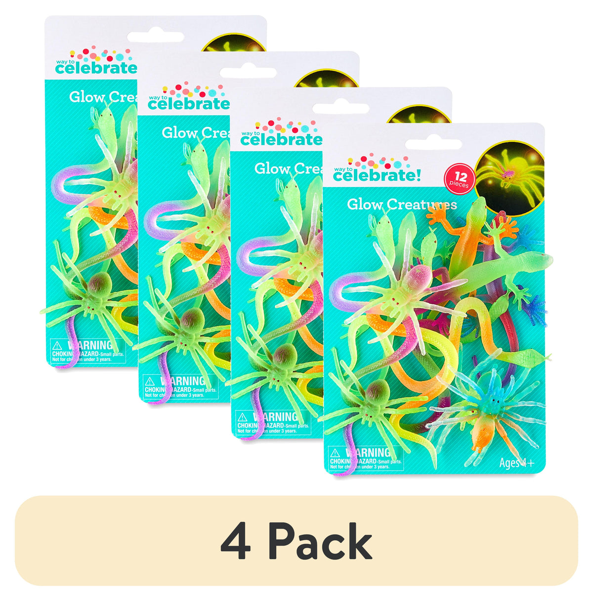 Assorted Color Glow Creatures Party Favors, 12 Count, by Way To Celebrate
