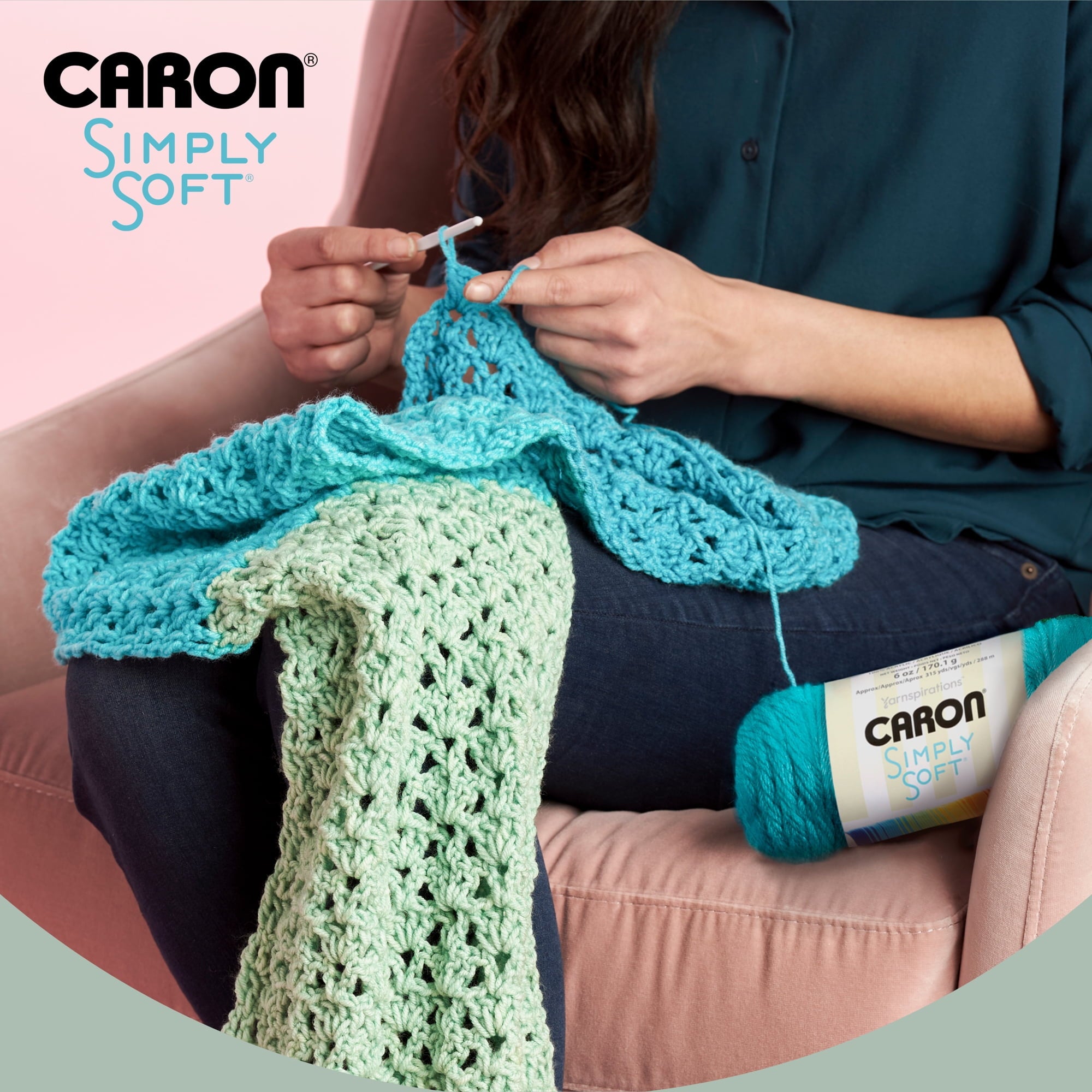 Caron® Simply Soft® Yarn, #4 Medium Acrylic Yarn, 6oz/170g, 315 yds, Soft Pink
