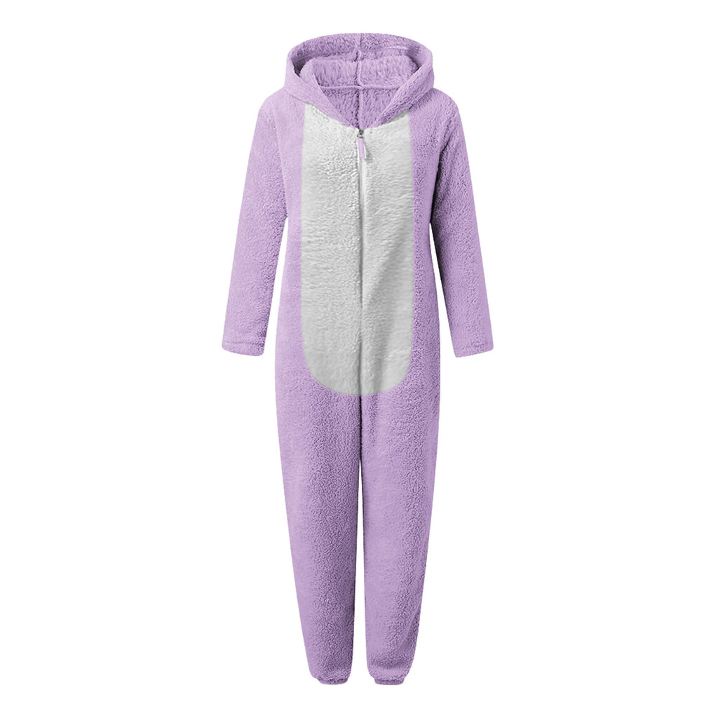 QATAINLAV Sherpa Fleece Jumpsuit for Women Winter Warm Fuzzy Onesie Pajamas Cute Cat Hooded Romper Casual Zip Up Overalls Sleepwear Black XL