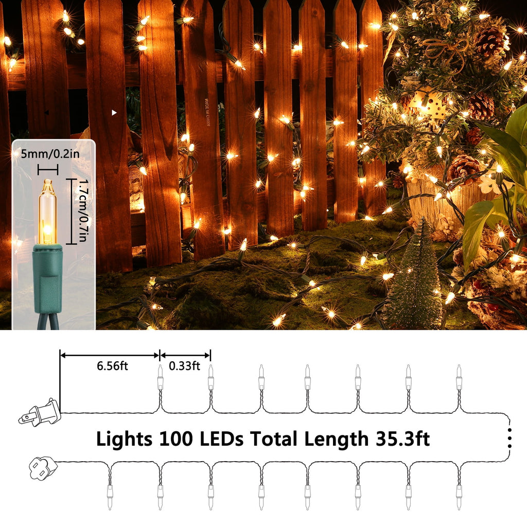 Toodour Orange & Purple Halloween Lights, 25ft 100 Count Incandescent Halloween String Lights, UL Certified Connectable Mini Bulbs Halloween Lights for Indoor, Outdoor, Garden, Porch, Halloween Decor
