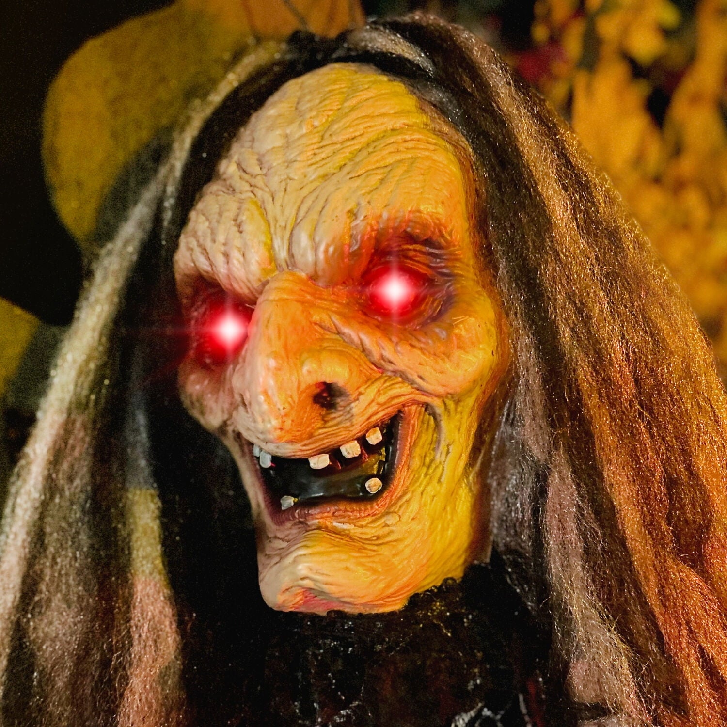 Haunted Hill Farm 5.75 ft Animatronic Witch Indoor/Covered Outdoor Halloween Decoration, HHWITCH-20FLSA
