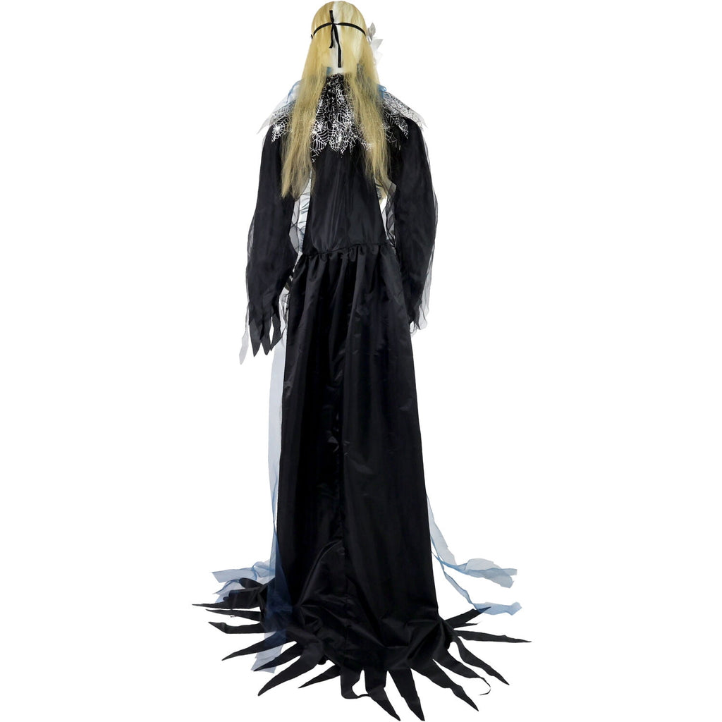 Haunted Hill Farm 6.5 Ft Life-Size Animatronic Bride Indoor/Outdoor Halloween Decoration, Multicolor, HHLADY-2FLSA